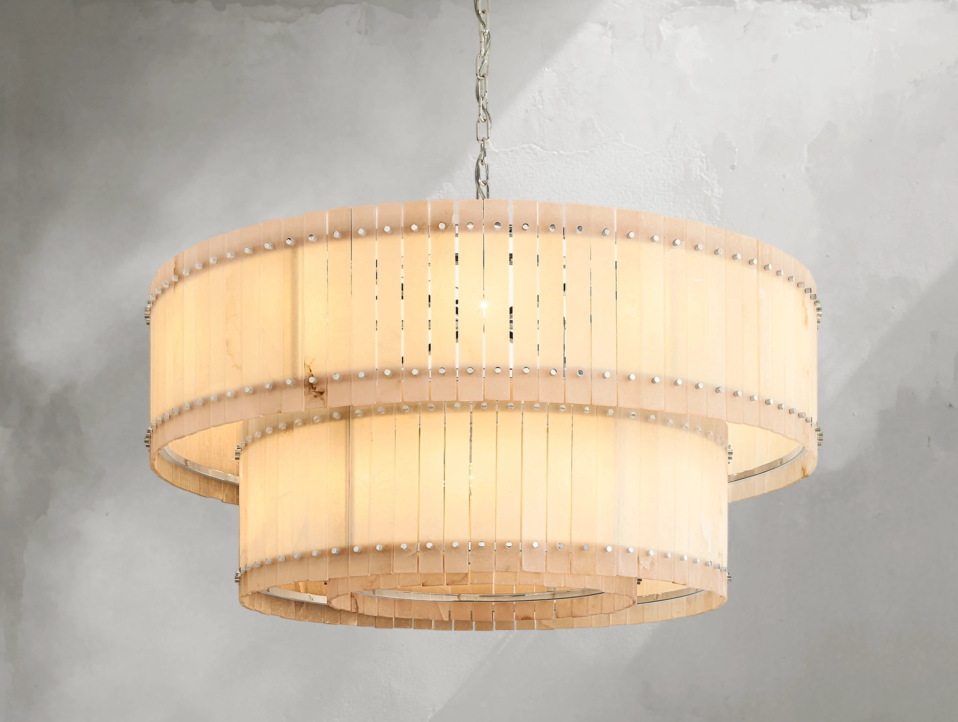 Royce Alabaster Round Tiered Chandelier ARDENEL