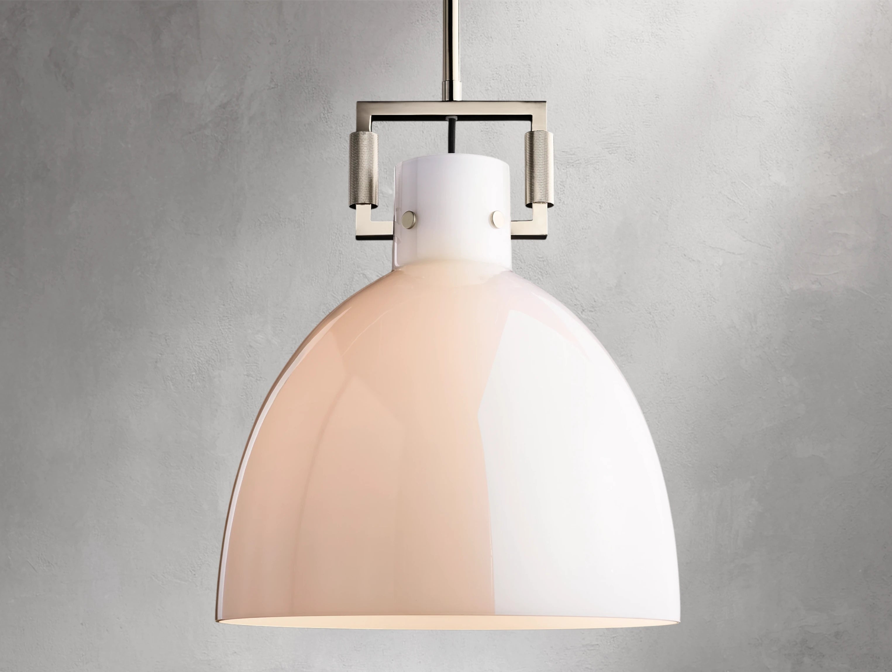 Mechanic Milk Glass Cloche Pendant