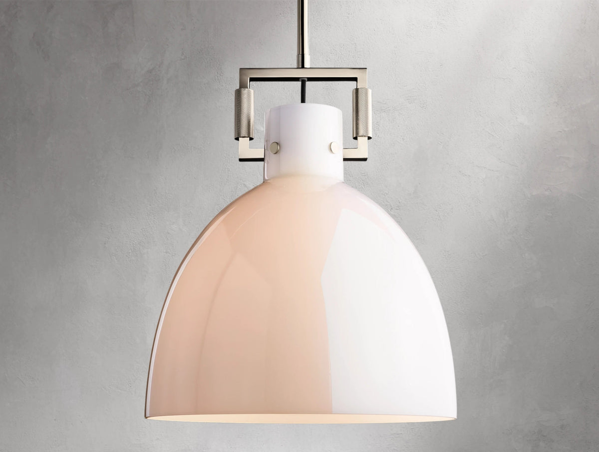 Mechanic Milk Glass Cloche Pendant ARDENEL