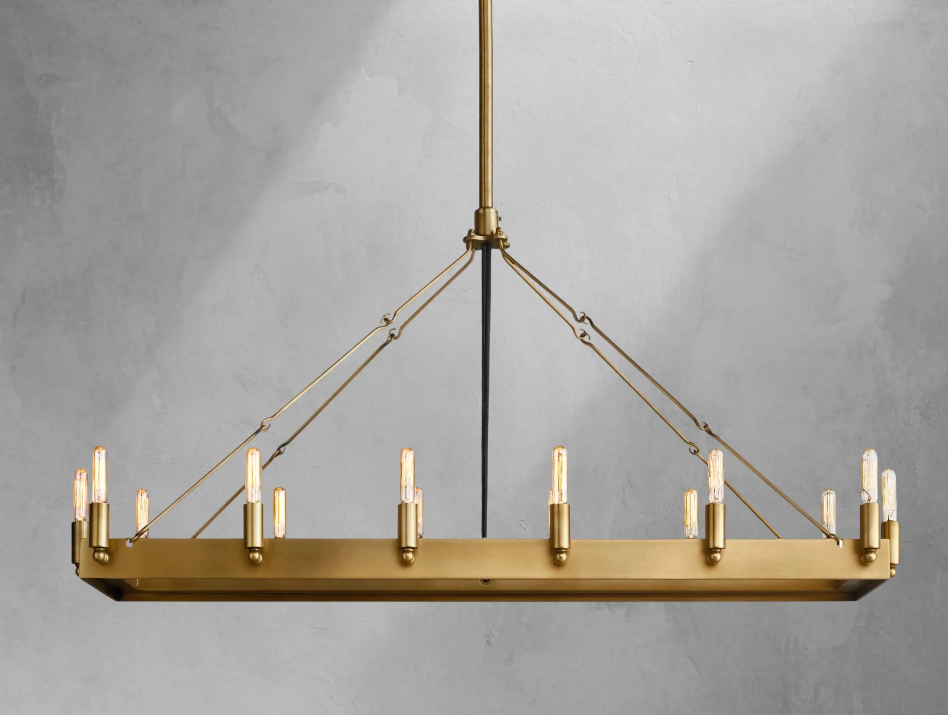 ForgeLine Vintage Filament Rectangular Chandelier ARDENEL