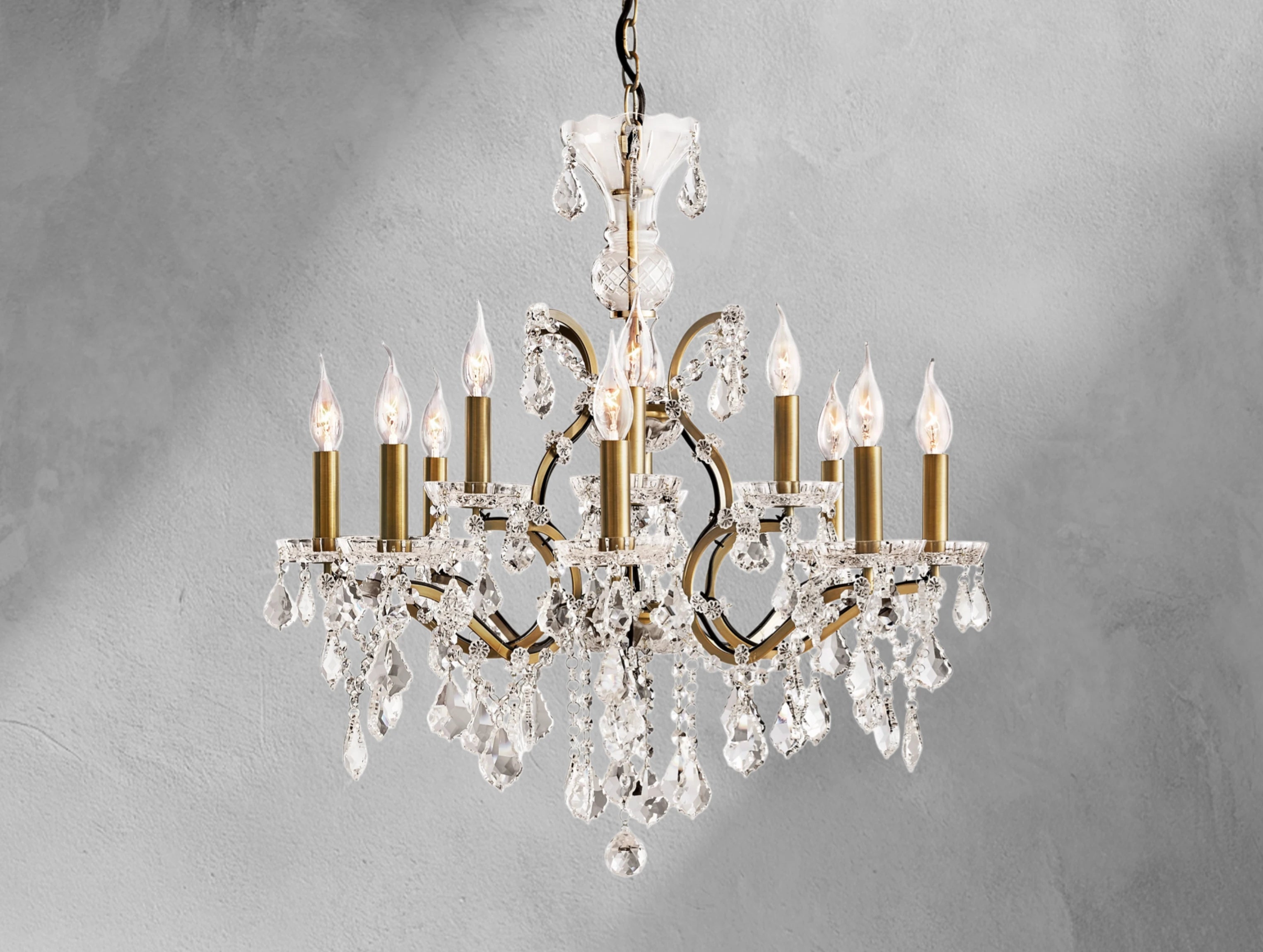 Rocaco Iron & Crystal Round Chandelier