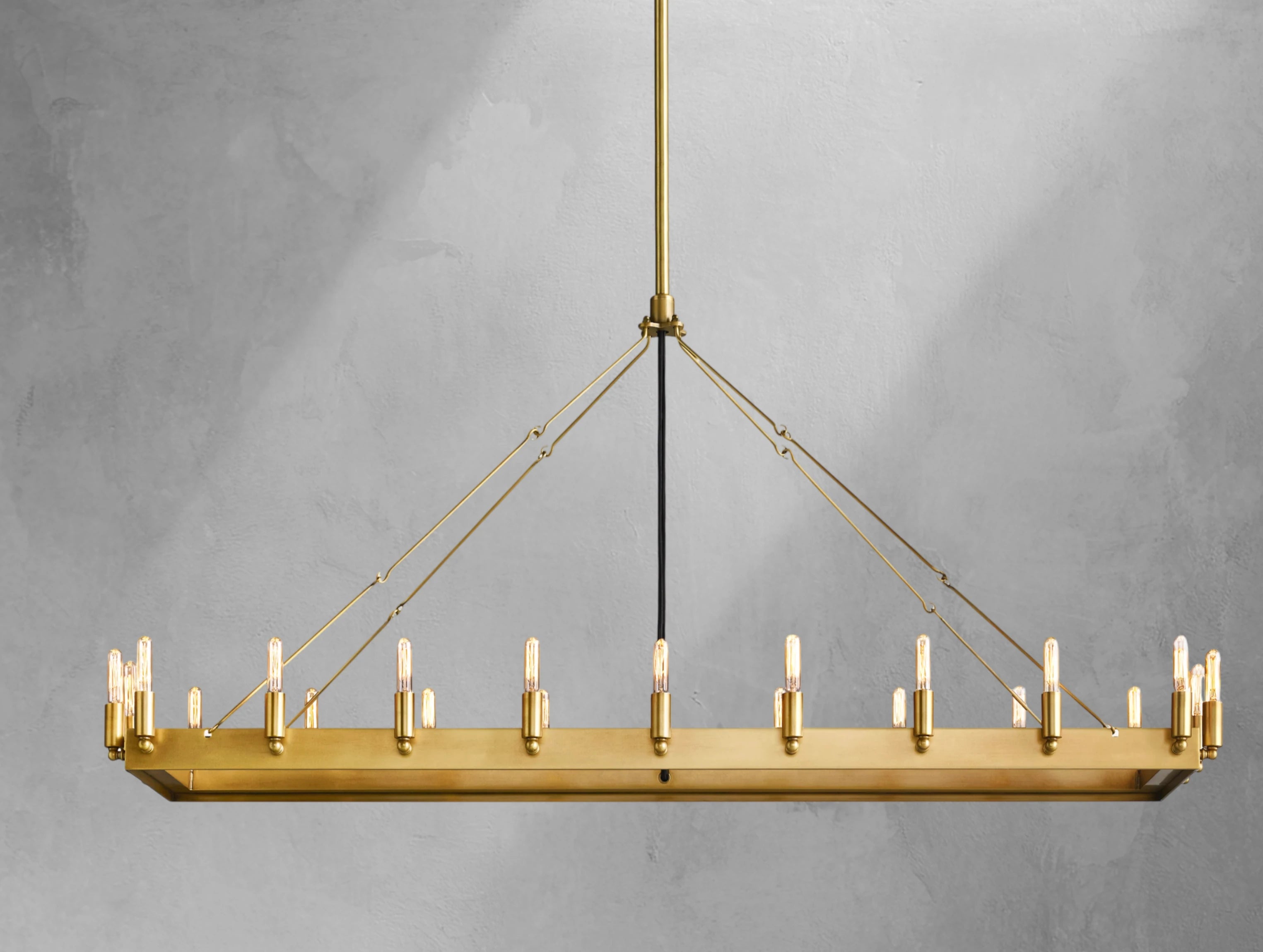 ForgeLine Vintage Filament Rectangular Chandelier
