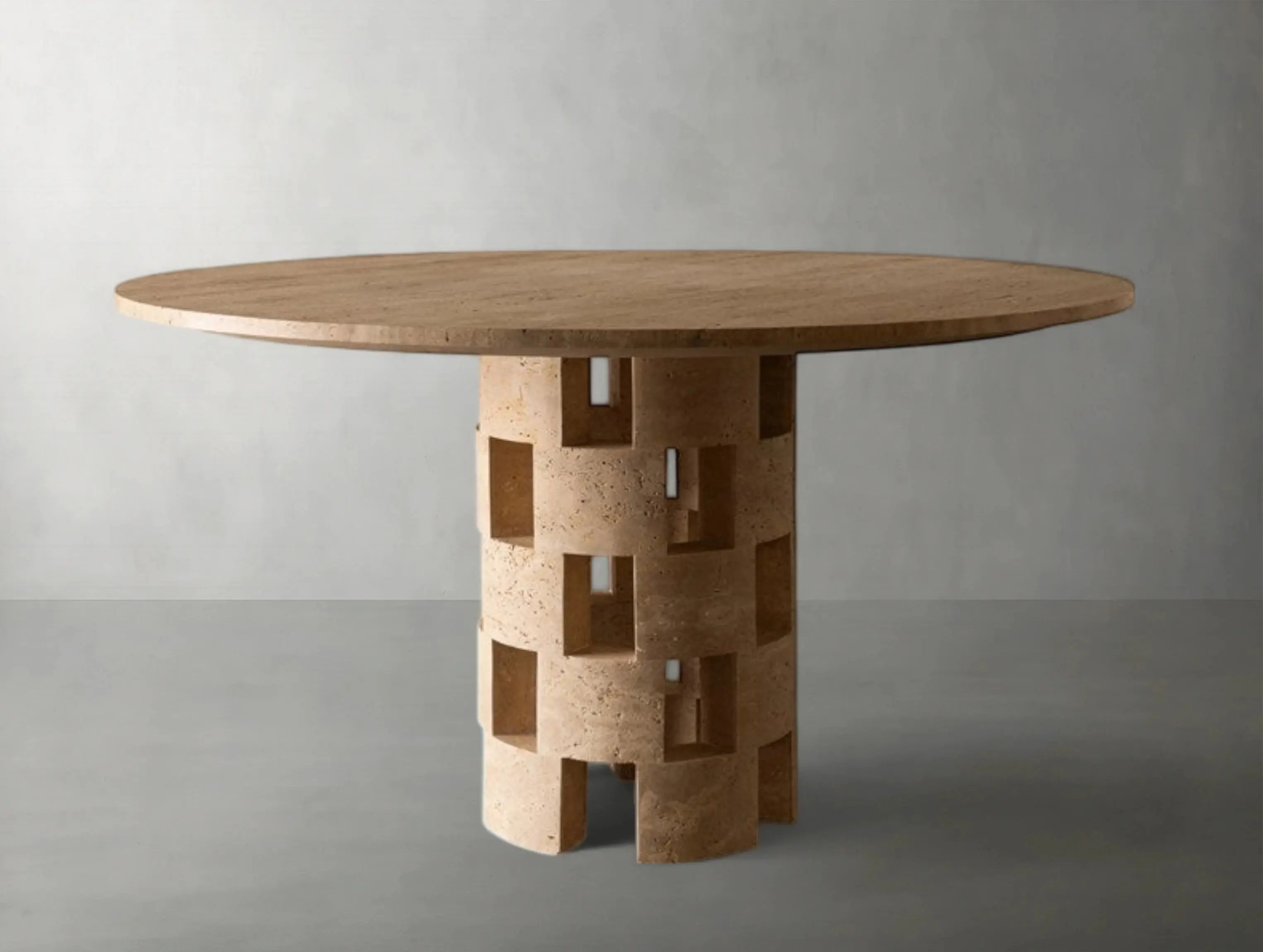 Rockwin Travertine Dining Table ARDENEL