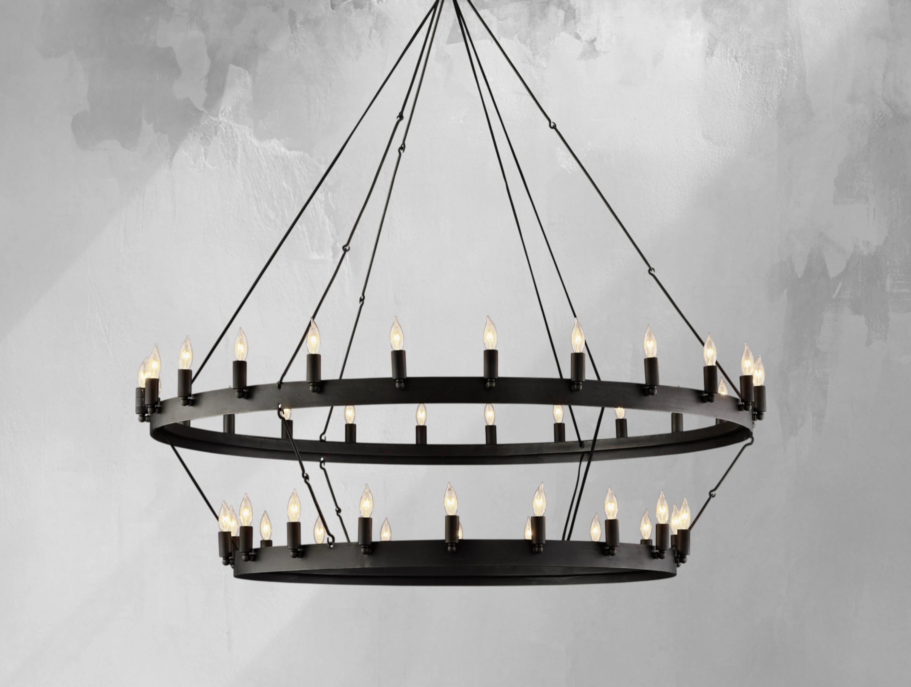 ForgeLine Vintage Filament Two-Tier Chandelier