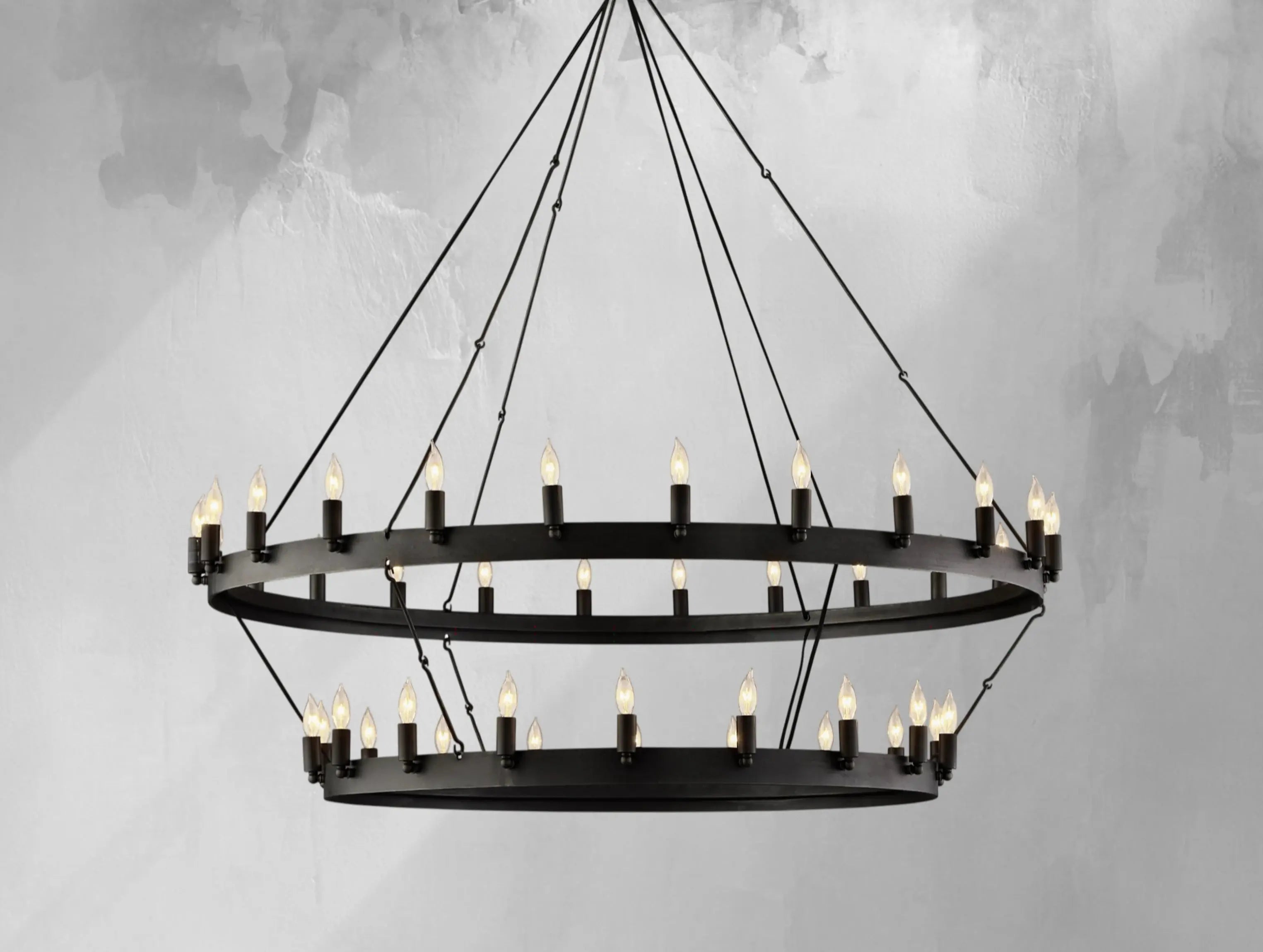 ForgeLine Vintage Filament Two-Tier Chandelier ARDENEL