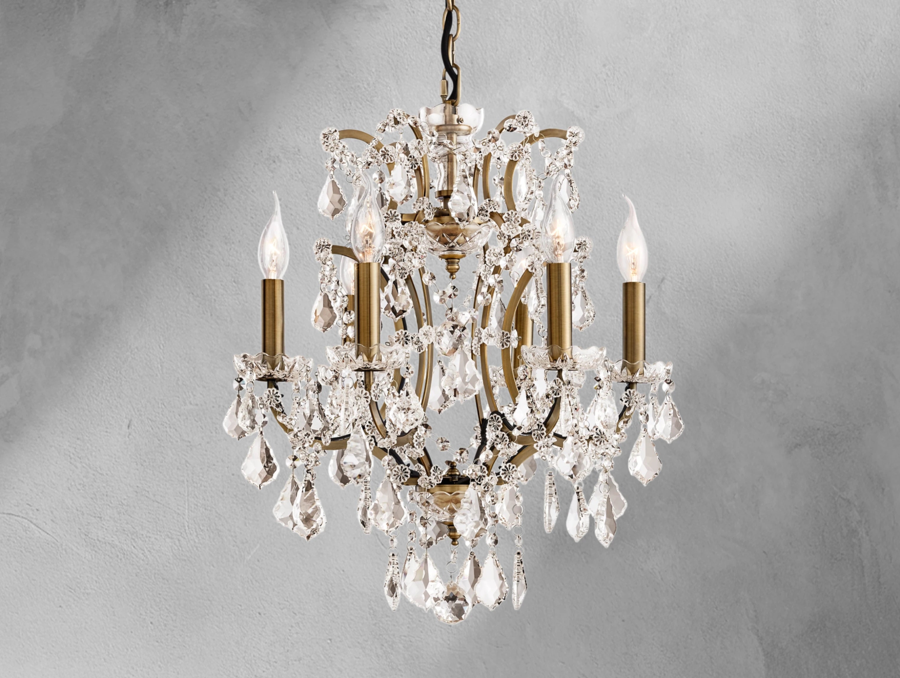 Rocaco Iron & Crystal Round Chandelier