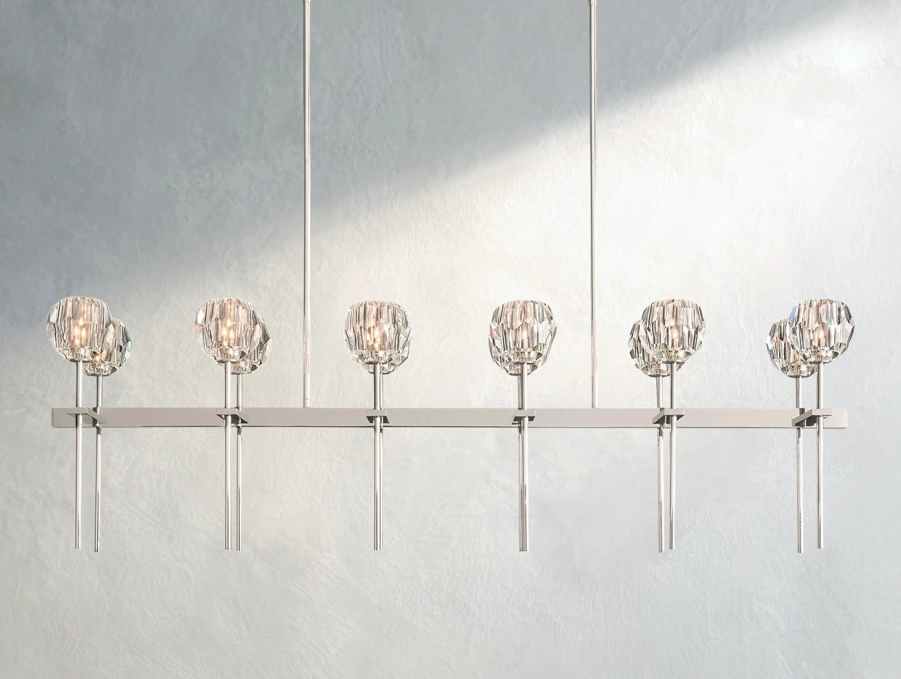 Orbital Cristal Glass Double Linear Chandelier ARDENEL