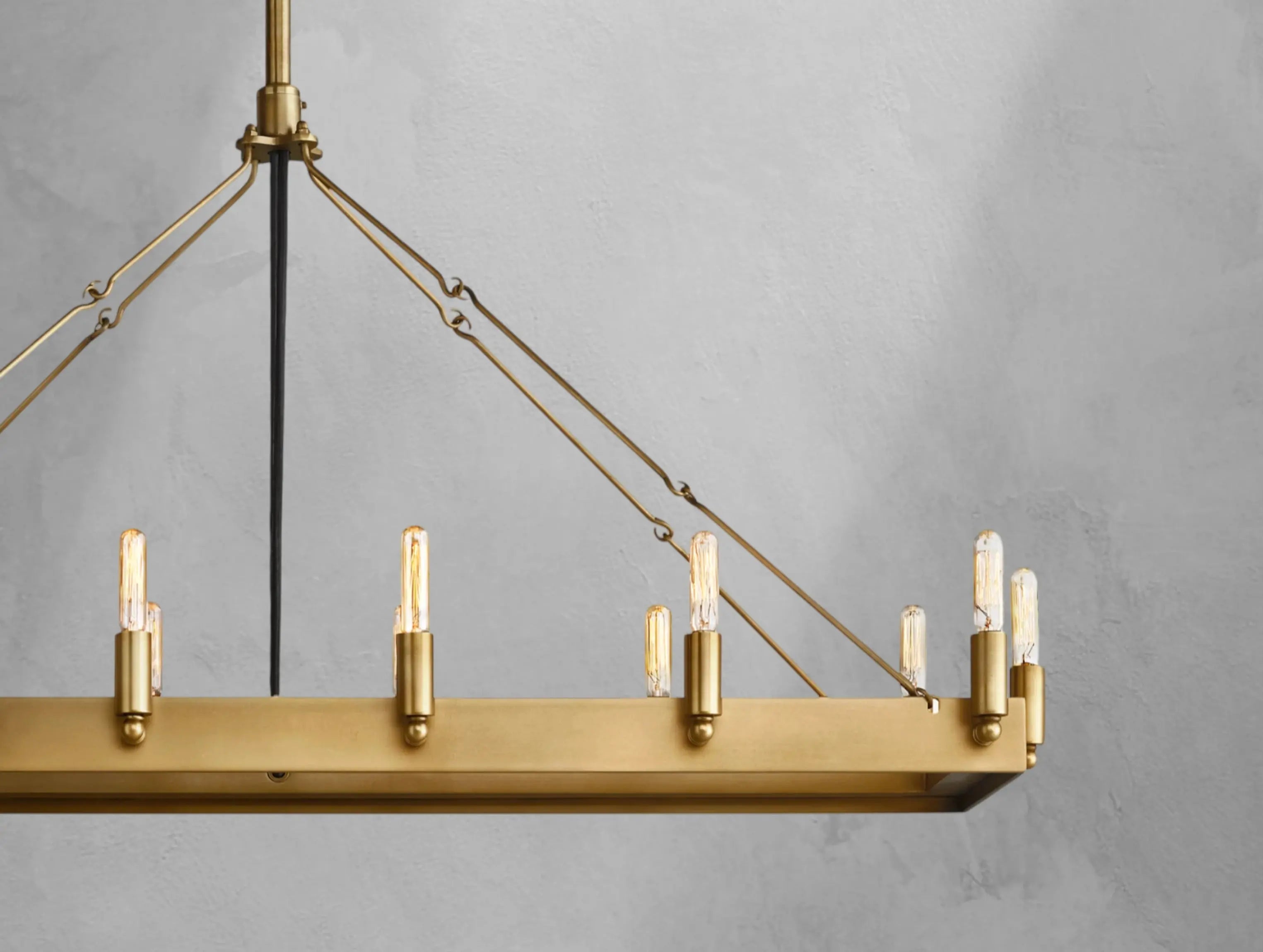 ForgeLine Vintage Filament Rectangular Chandelier ARDENEL