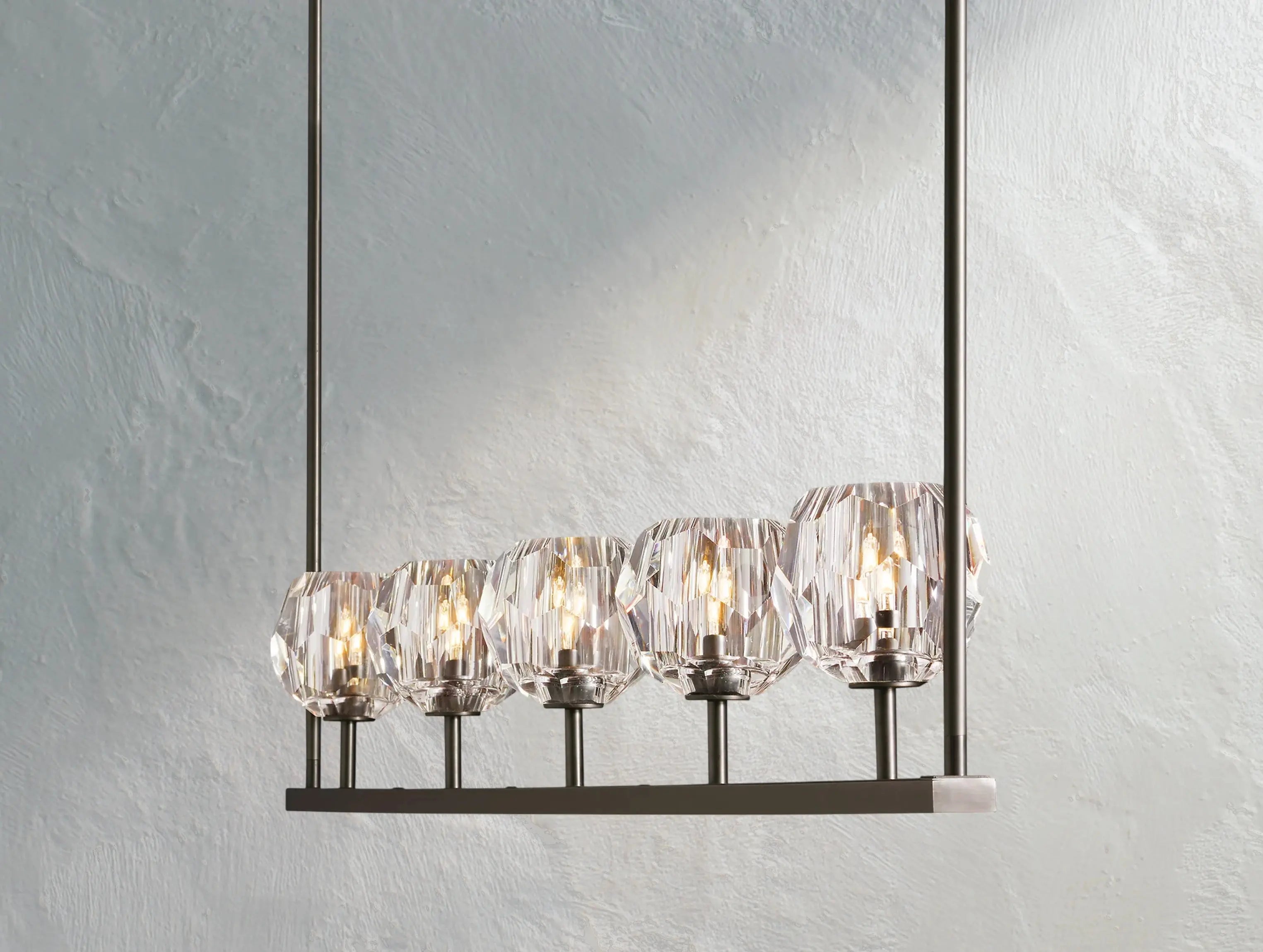 Orbital Cristal Glass Linear Chandelier ARDENEL