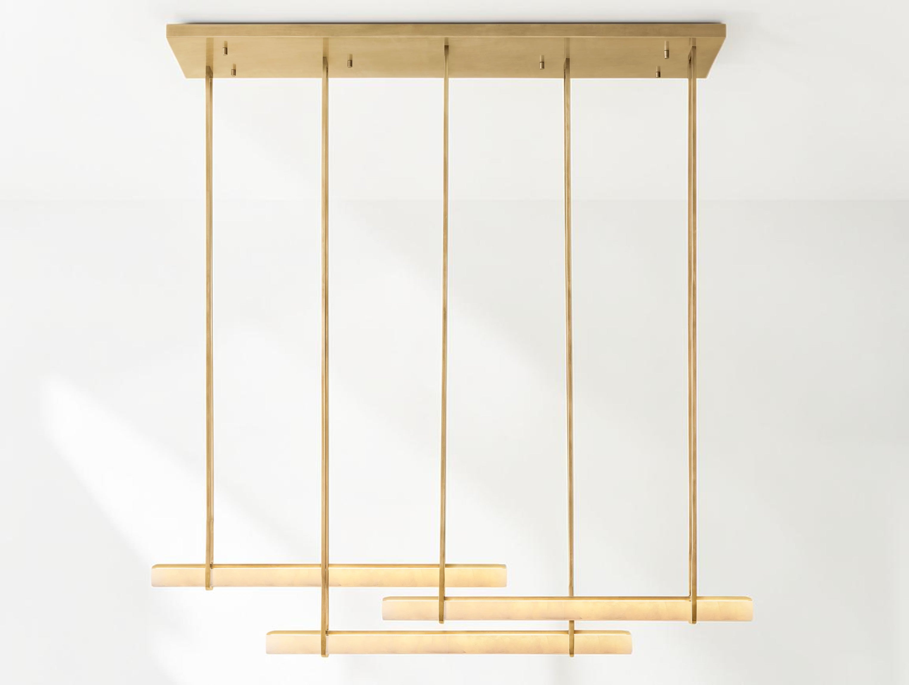 Ardubon Alabaster Triple Bar Linear Chandelier