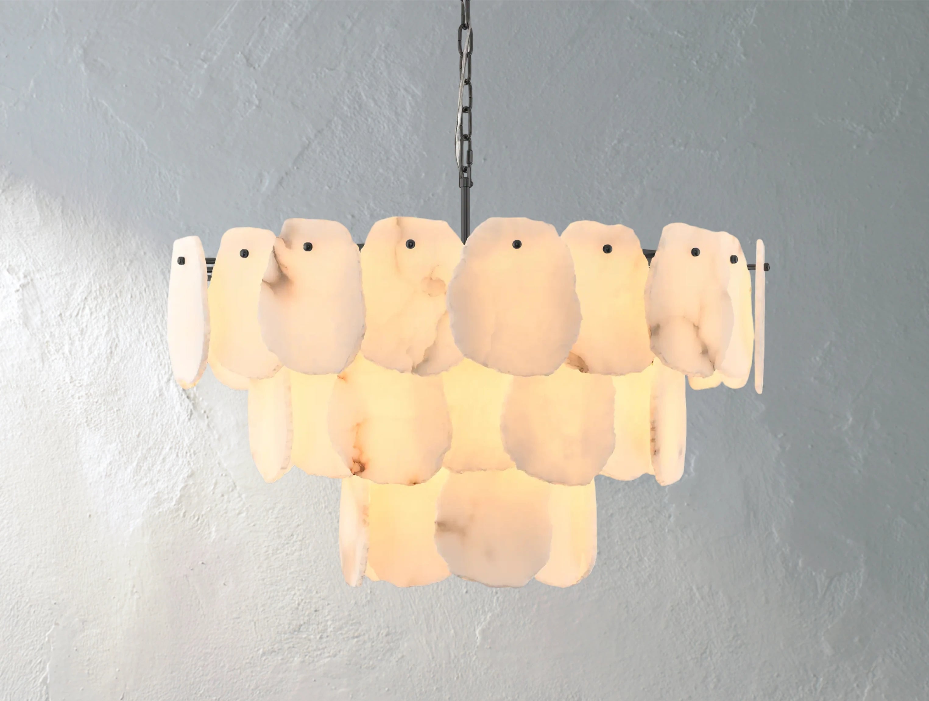 Aurelis Multi-Tier Round Alabaster Chandelier