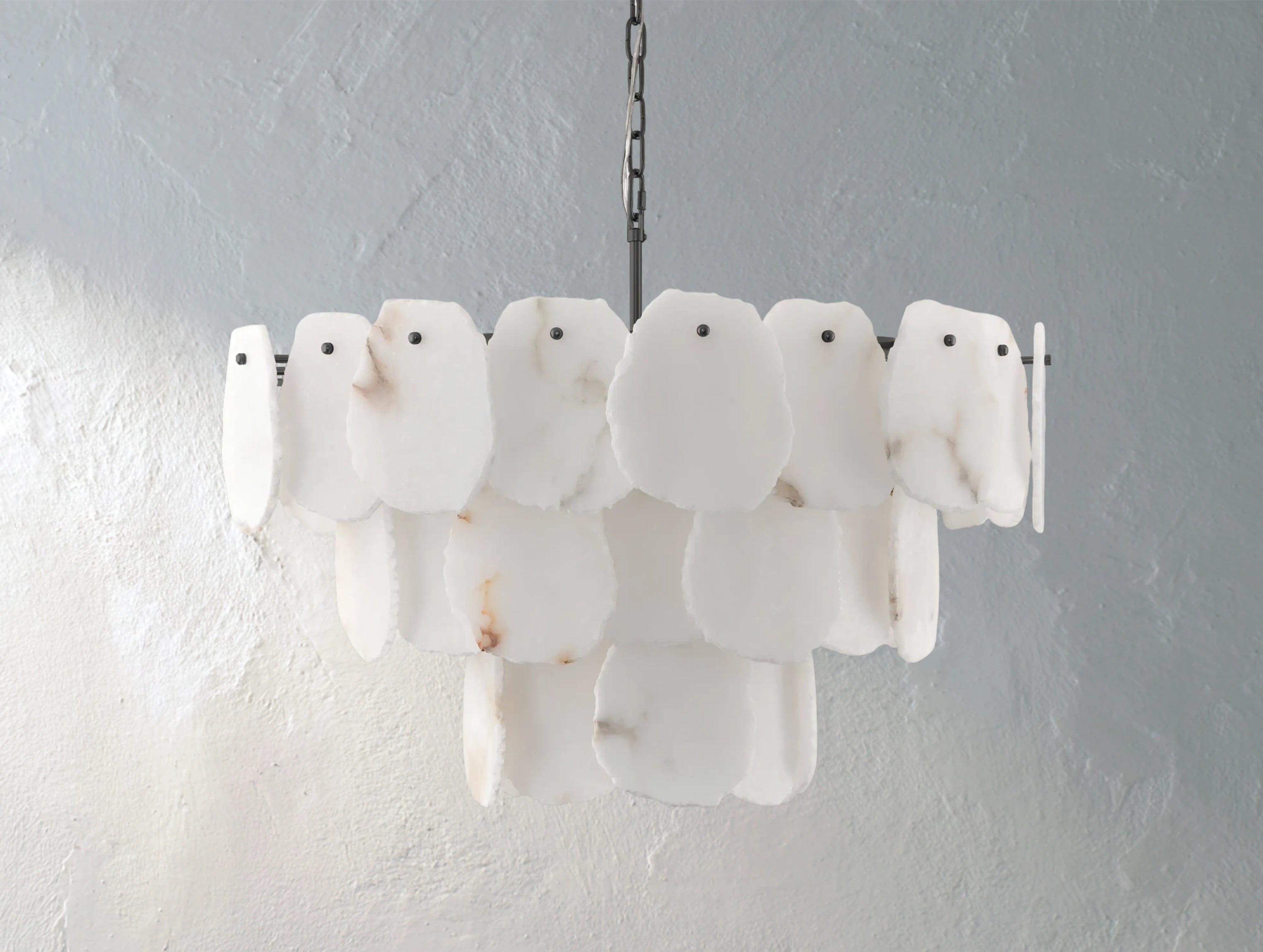 Aurelis Multi-Tier Round Alabaster Chandelier