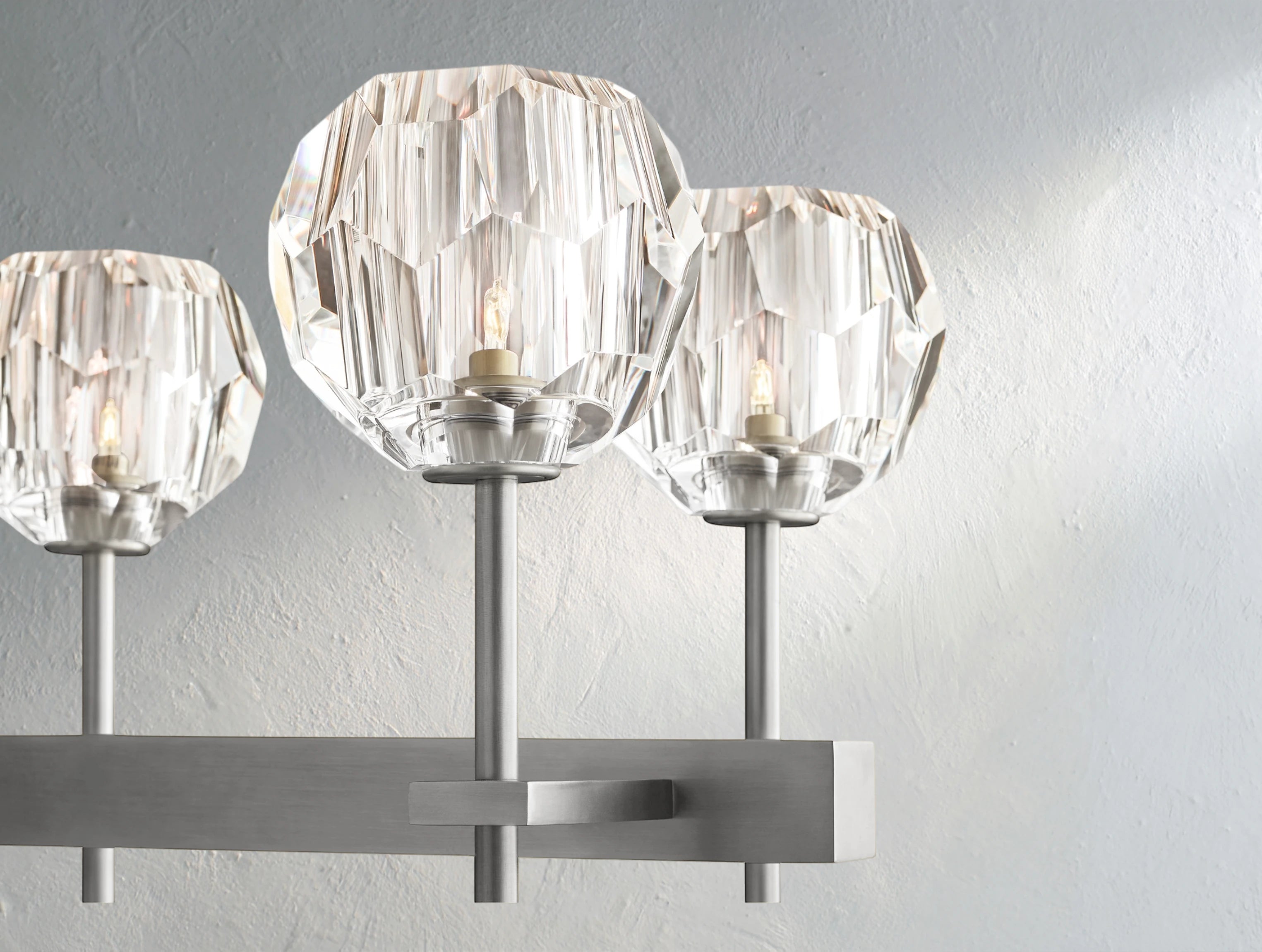 Orbital Cristal Glass Double Linear Chandelier