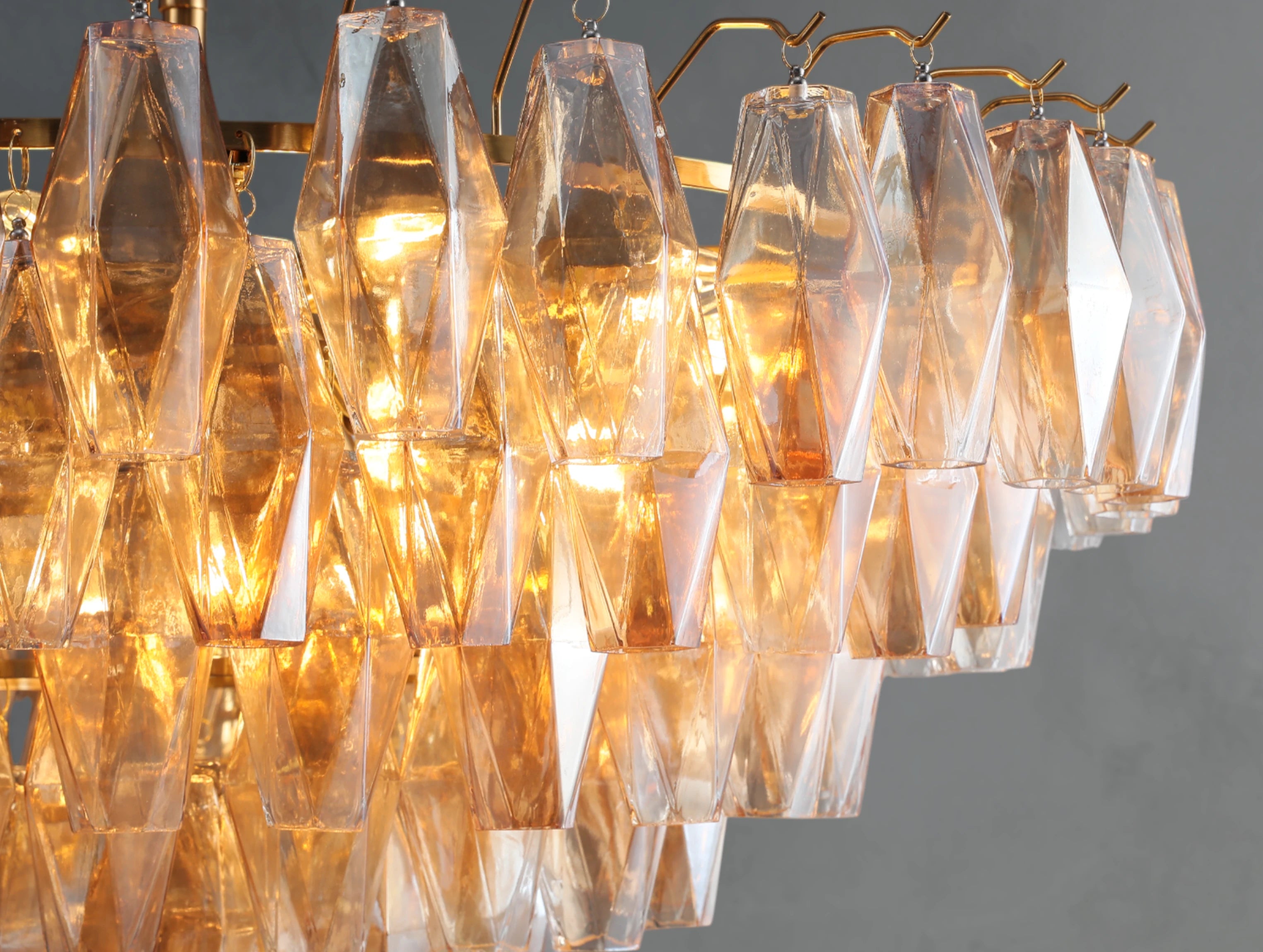 Jayara Glass Tiered Round Chandelier