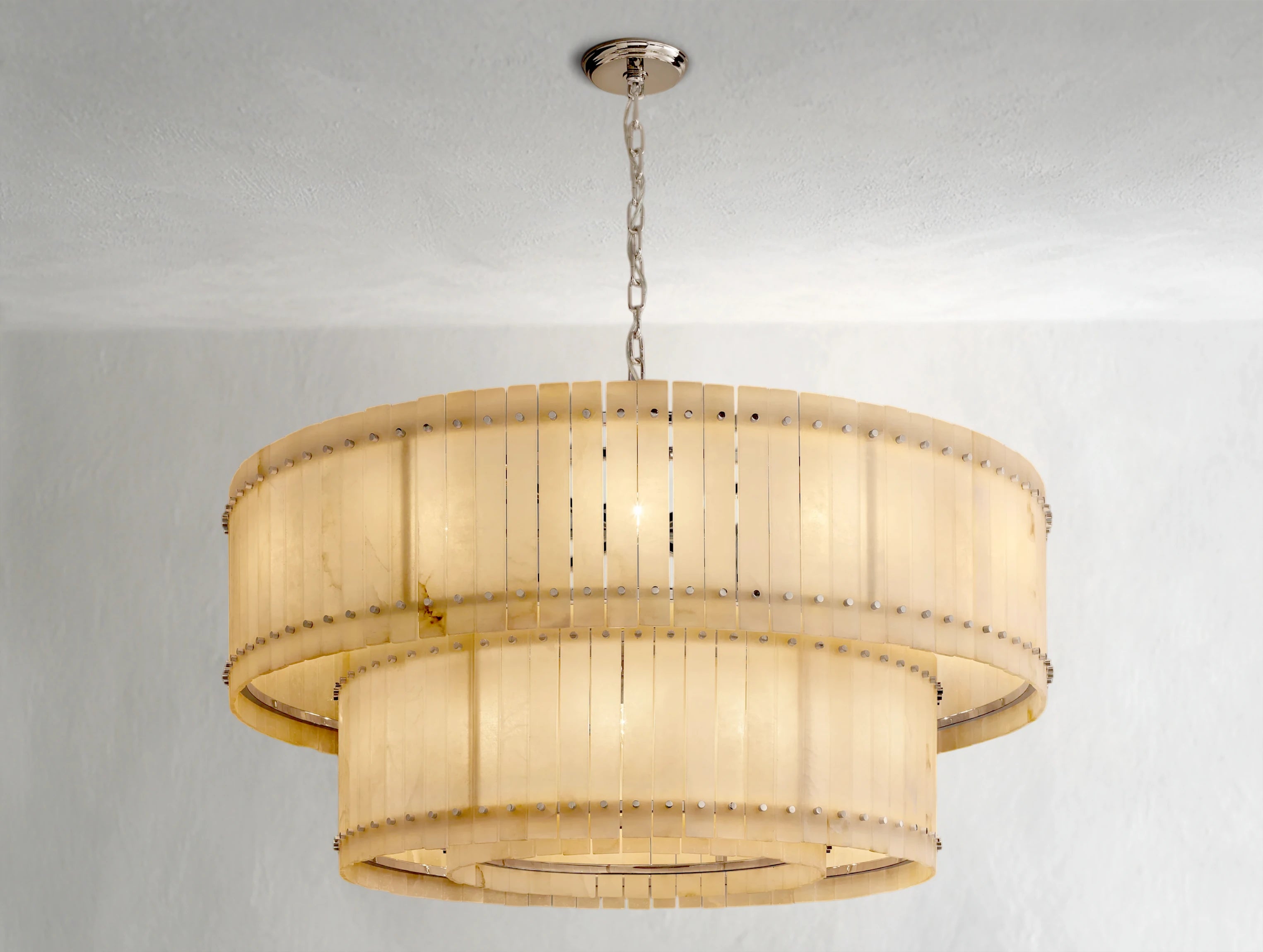 Royce Alabaster Round Tiered Chandelier