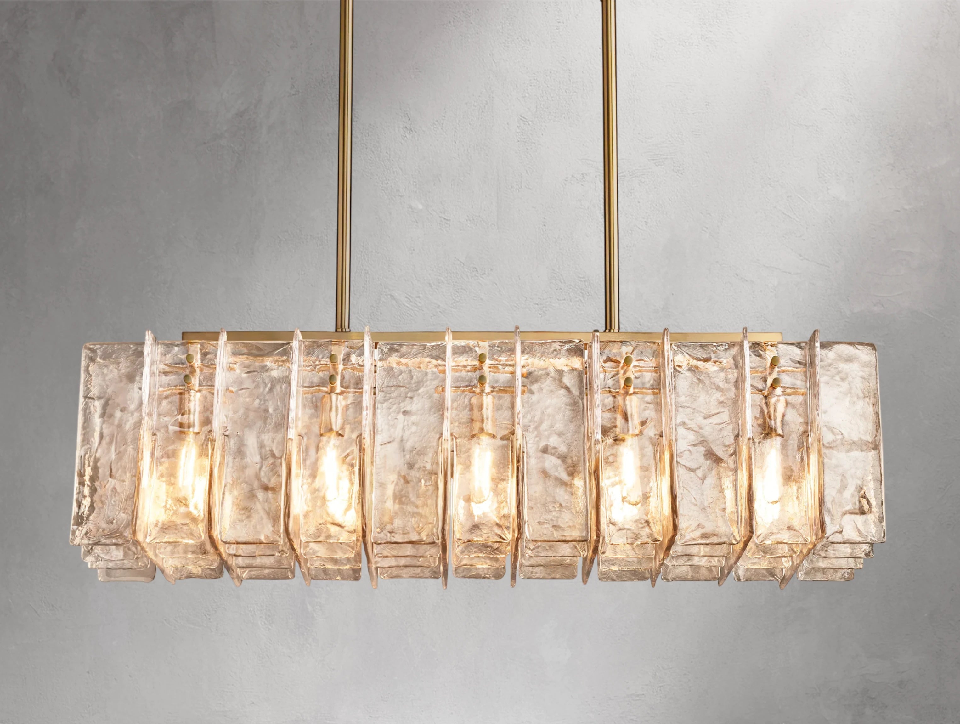 Dryice Glass Rectangular Chandelier