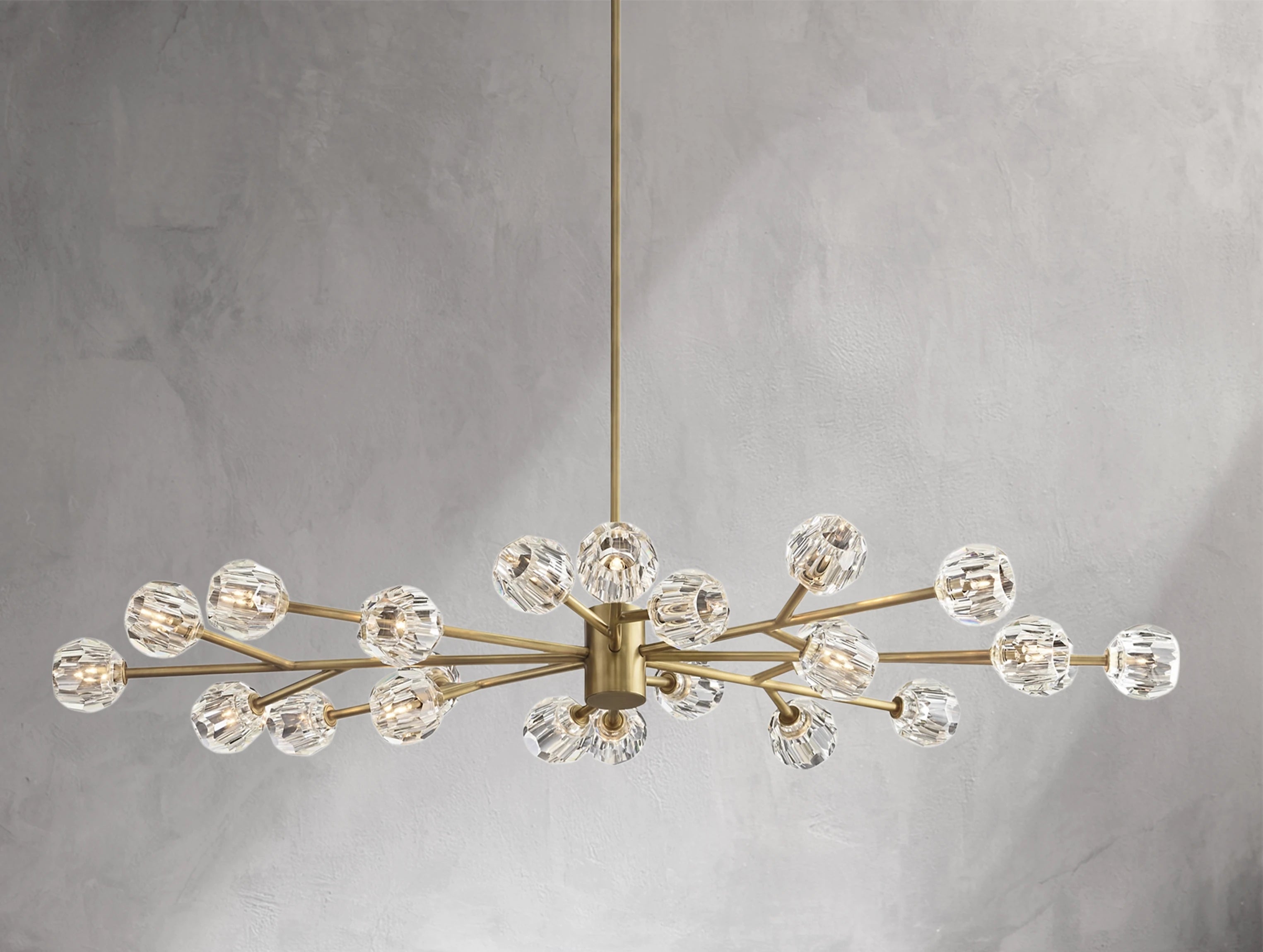 Orbital Cristal Glass Oval Chandelier