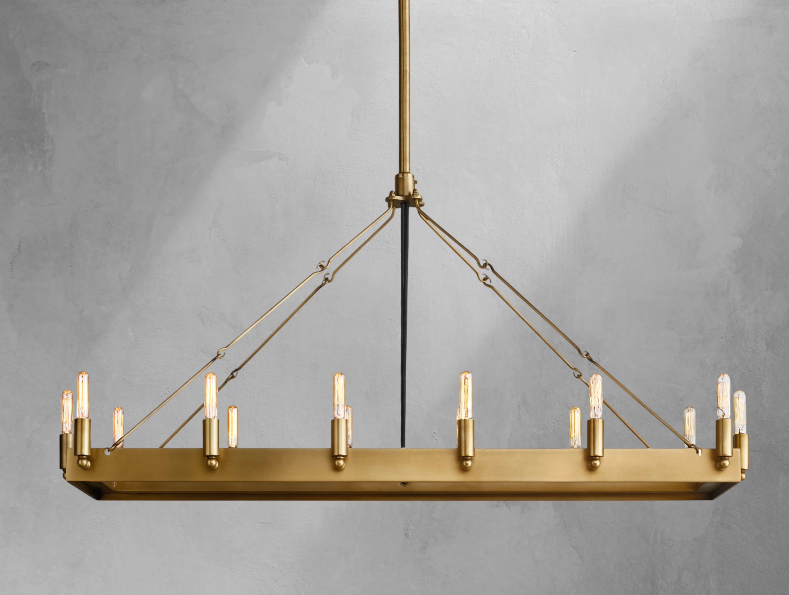 ForgeLine Vintage Filament Rectangular Chandelier