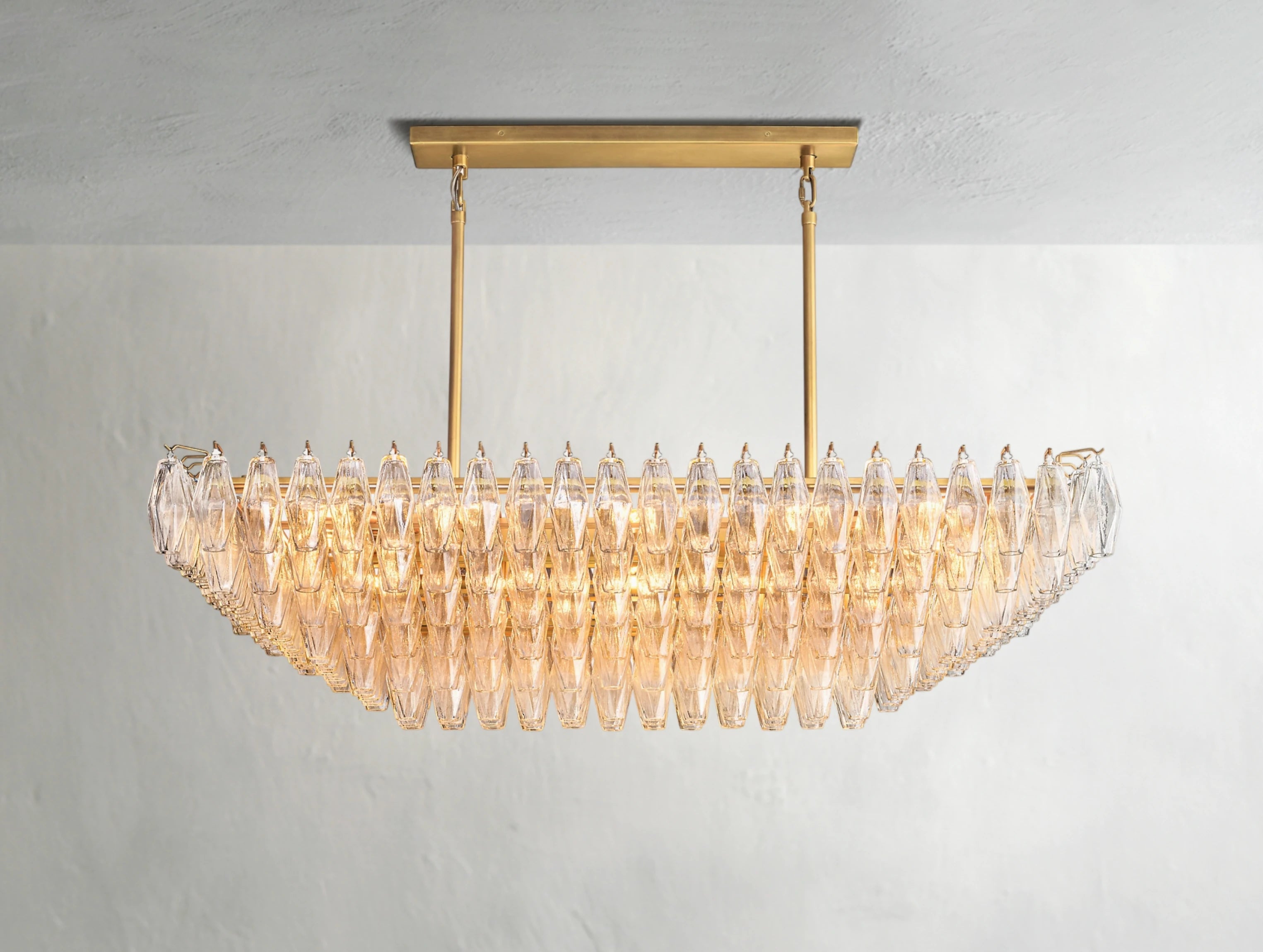 Jayara Glass Tiered Rectangular Chandelier