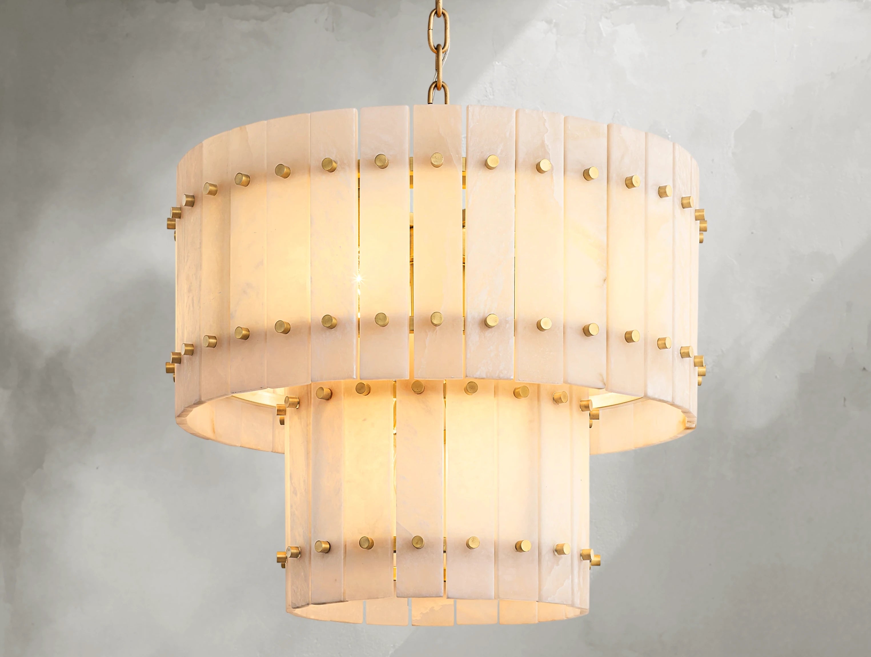 Royce Alabaster Round Tiered Chandelier