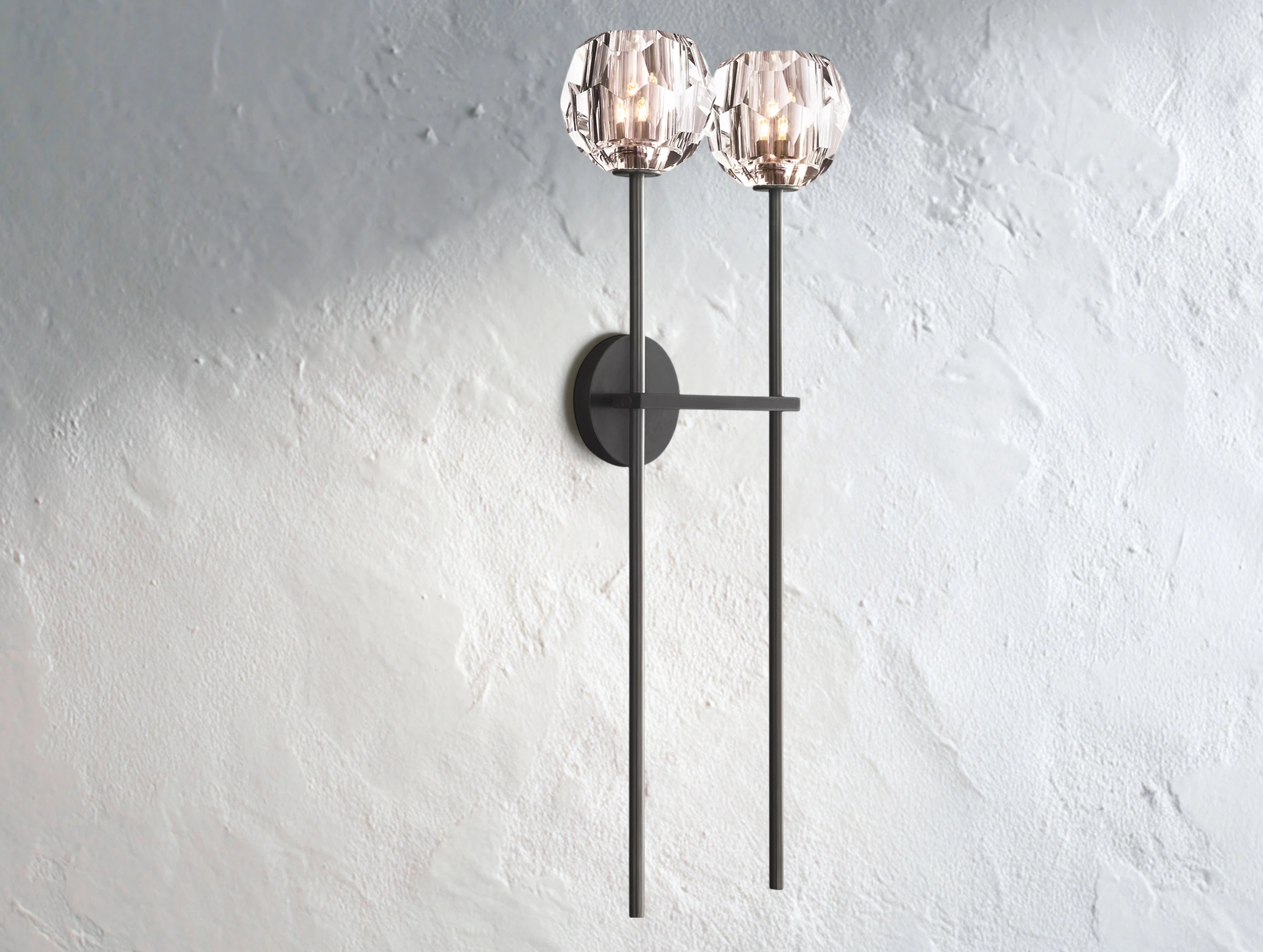 Orbital Cristal Glass Grand Double Sconce