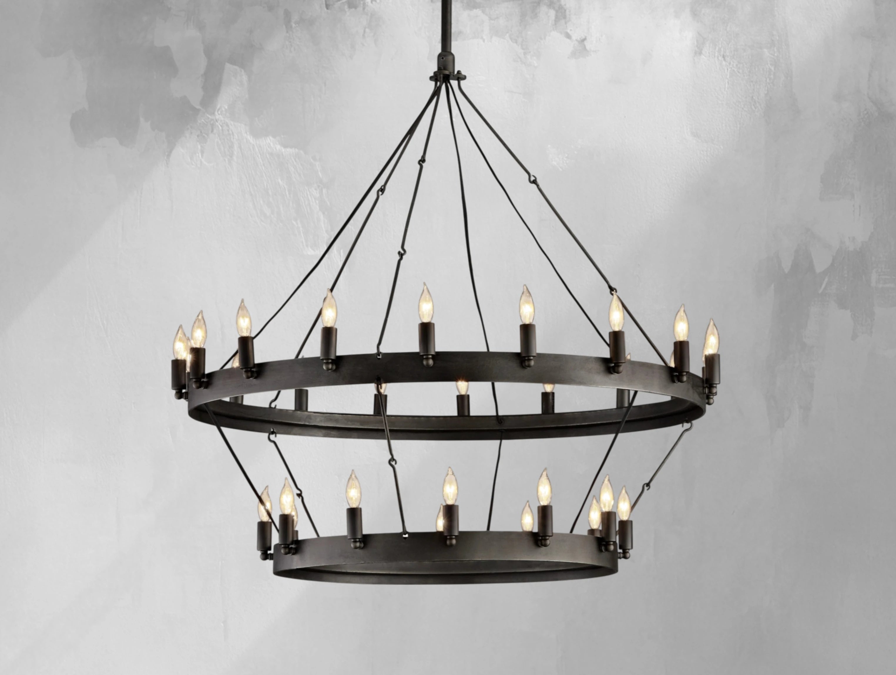 ForgeLine Vintage Filament Two-Tier Chandelier