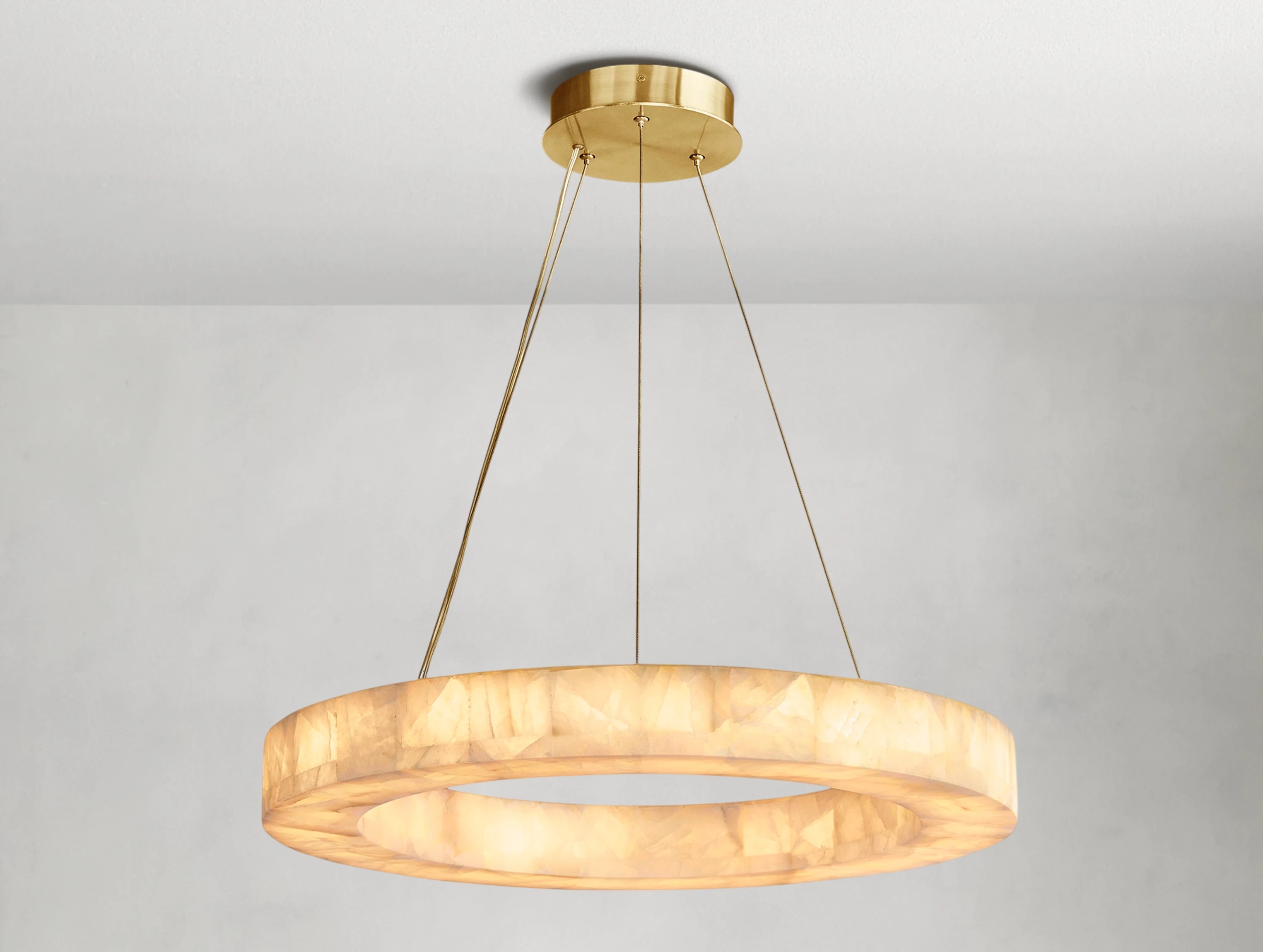 Hamary Lueur Alabaster Round Chandelier