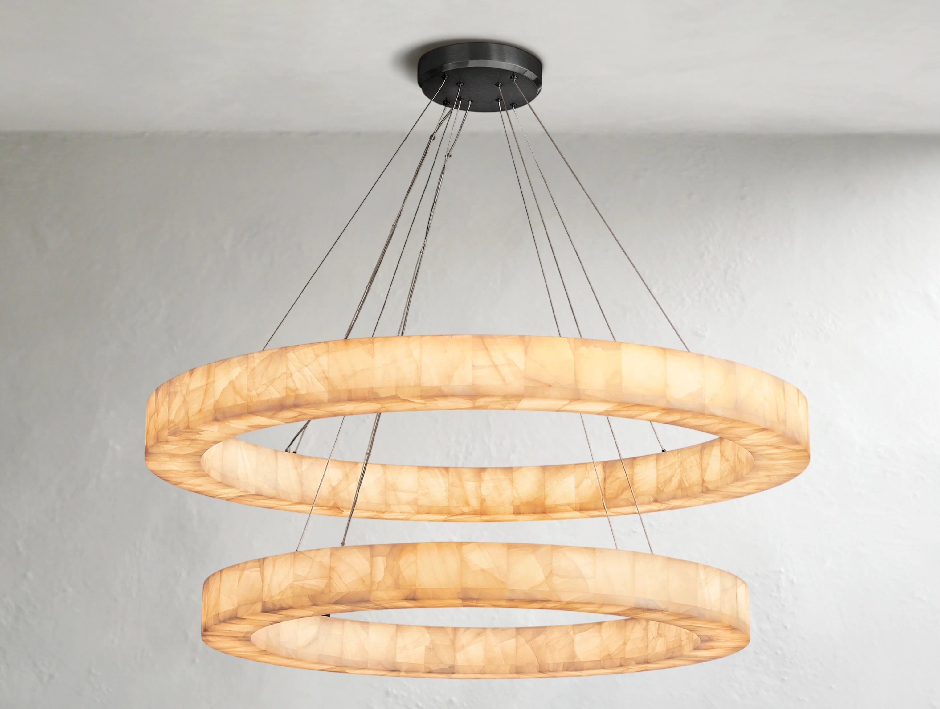 Hamary Lueur Chiseled Two-Tier Round Chandelier