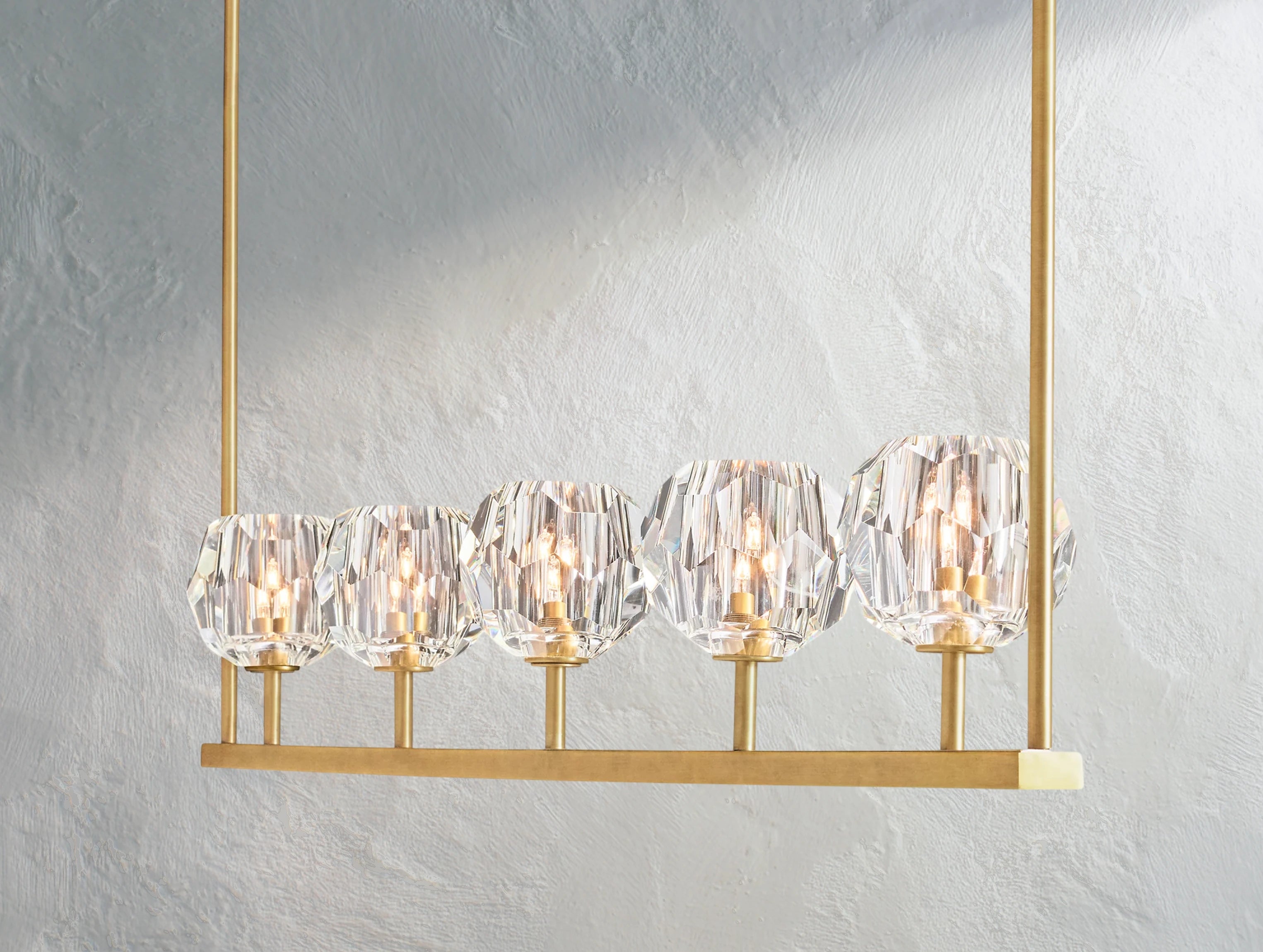 Orbital Cristal Glass Linear Chandelier