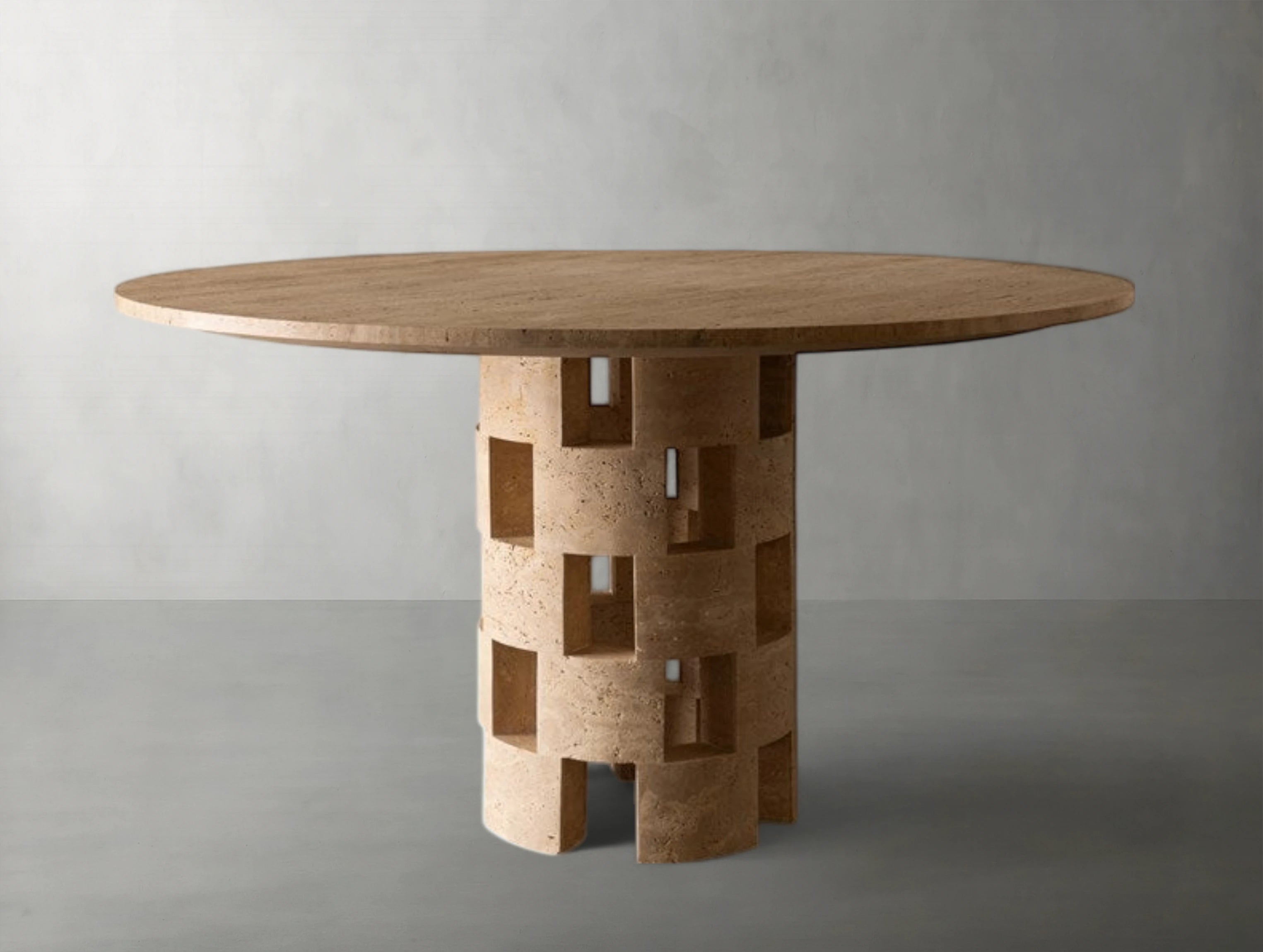 Rockwin Travertine Dining Table