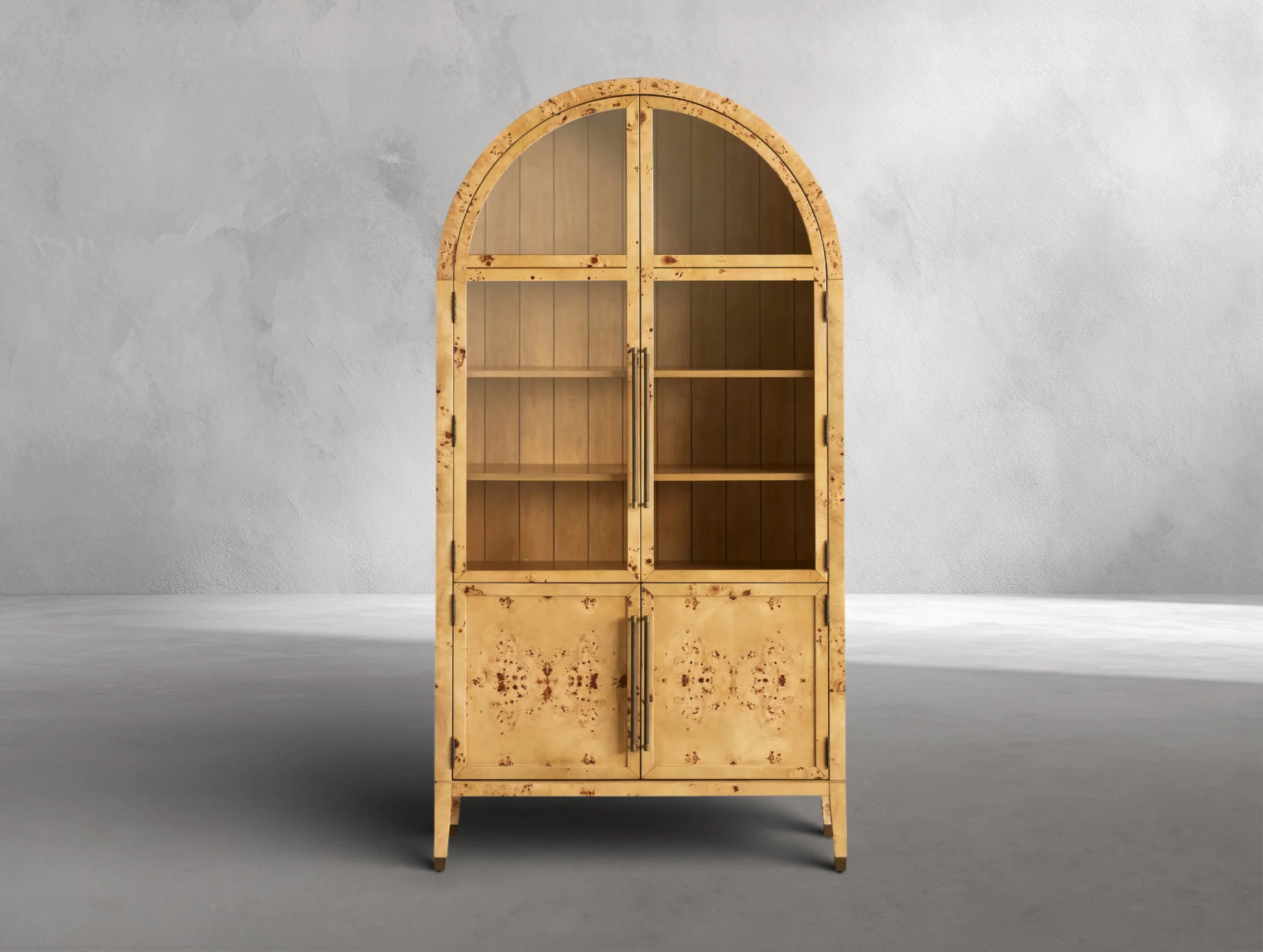 Hottiy Burl Glass Cabinet