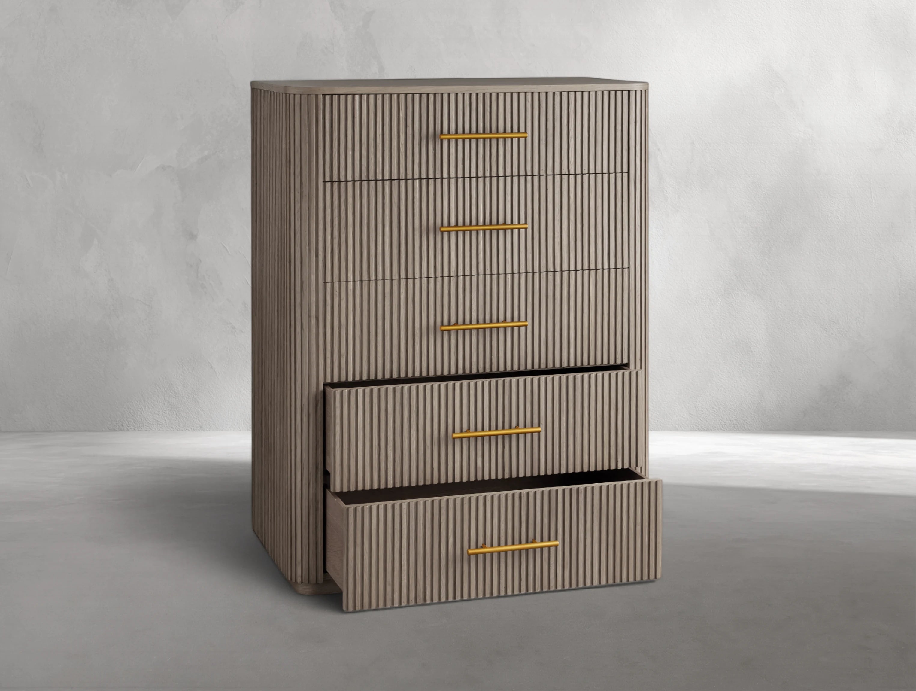 Rolphin Wood Five-Drawer Dresser