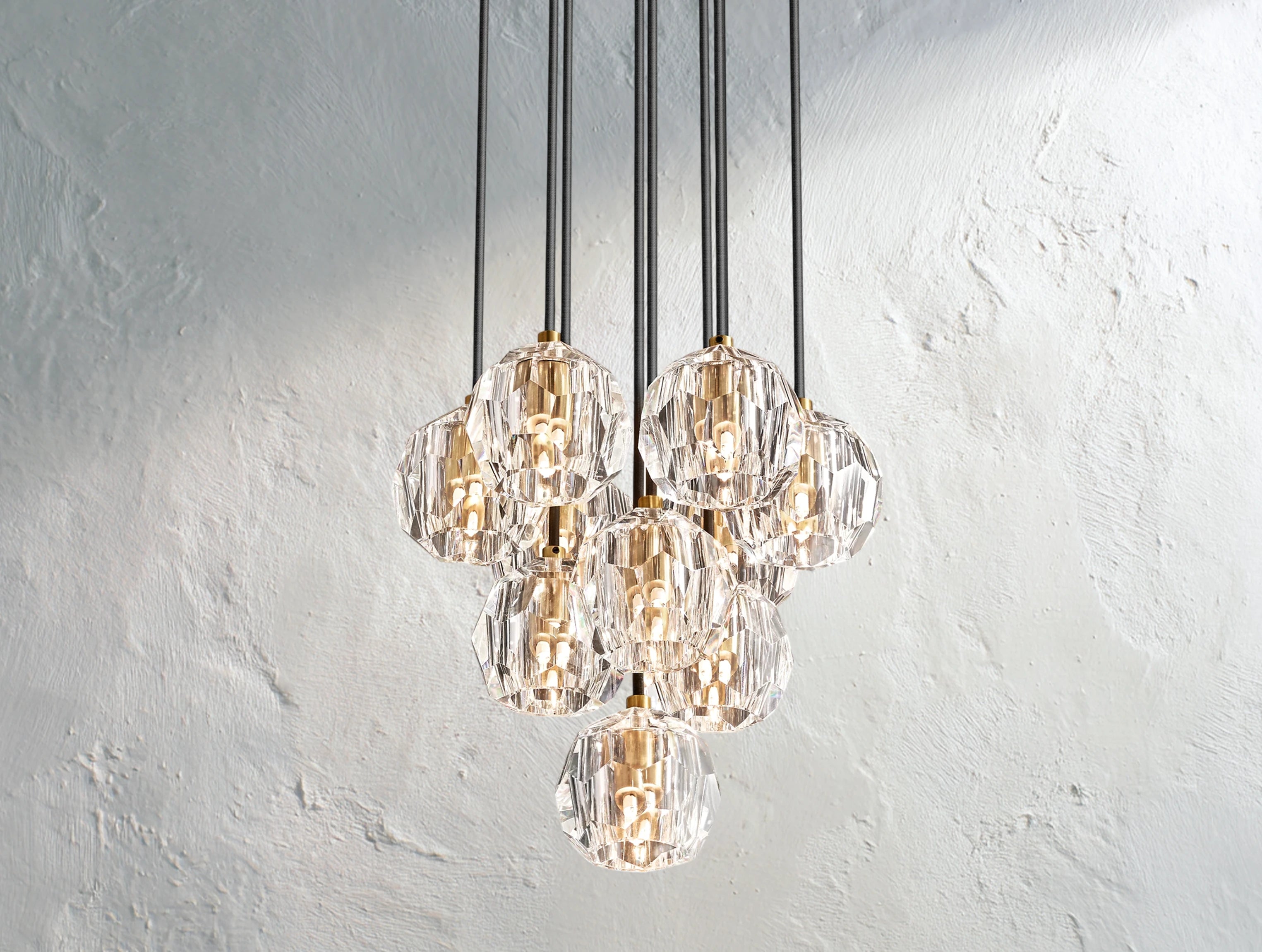 Orbital Cristal Glass Round Cluster Chandelier