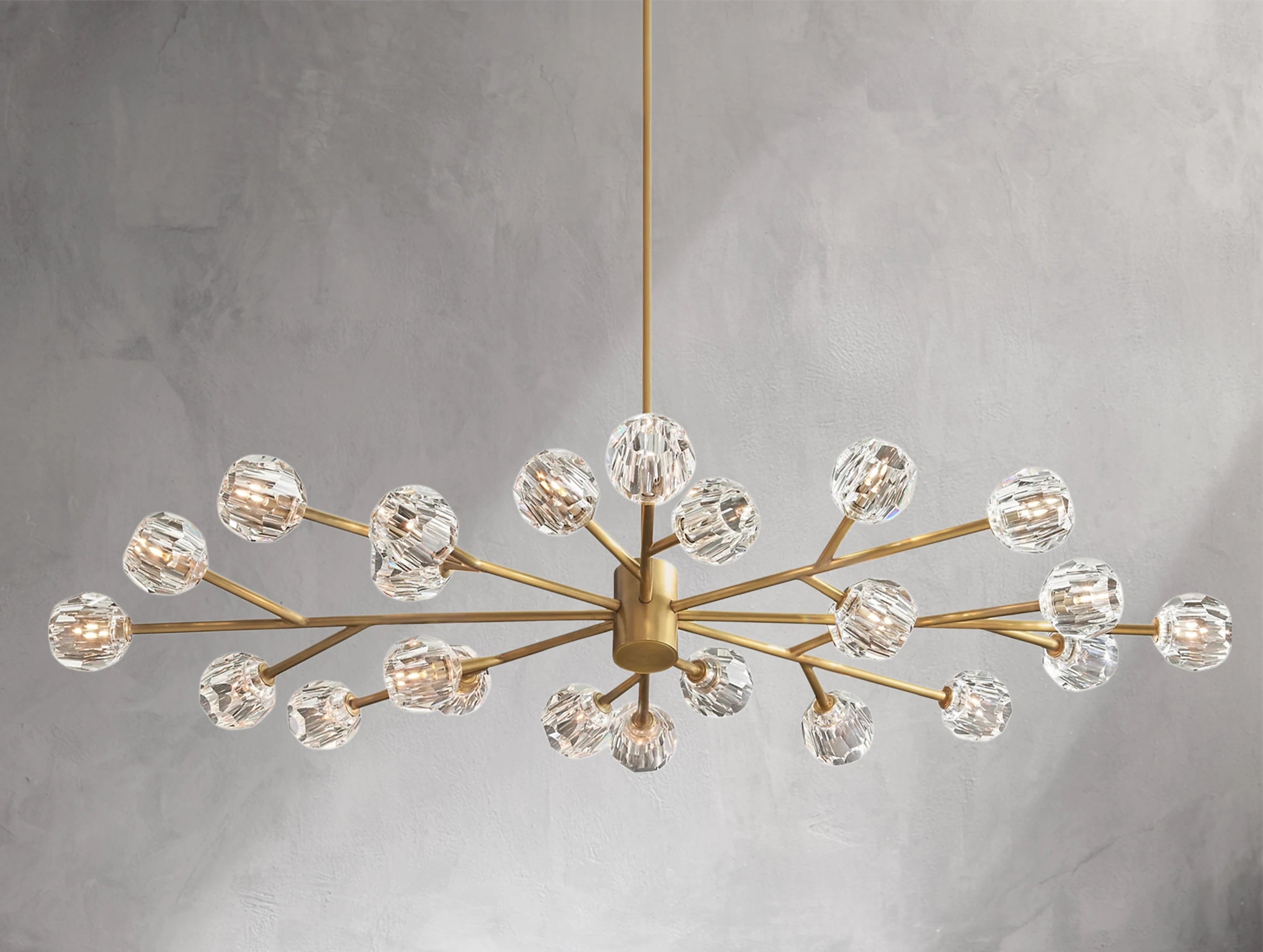 Orbital Cristal Glass Oval Chandelier