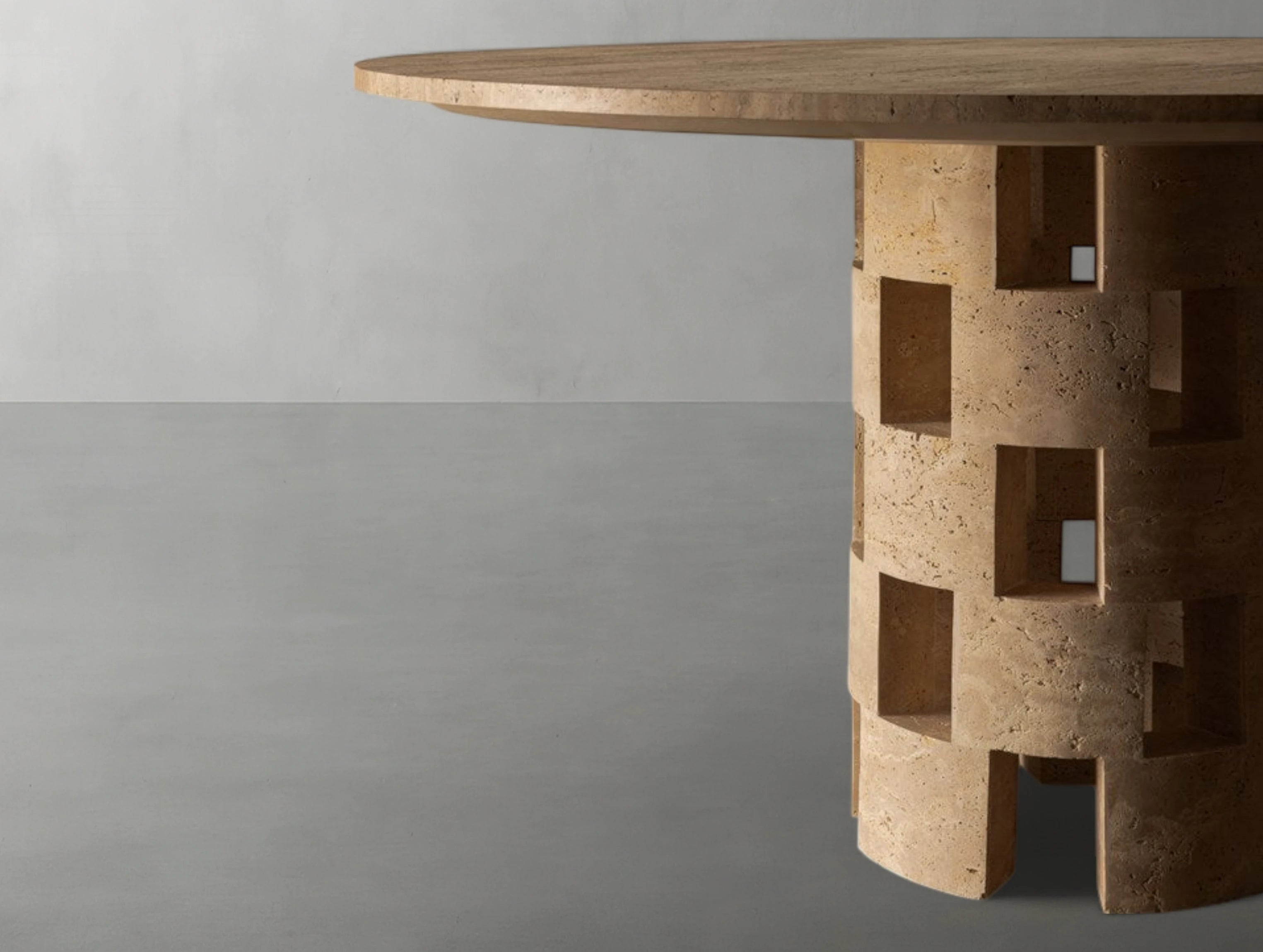 Rockwin Travertine Dining Table