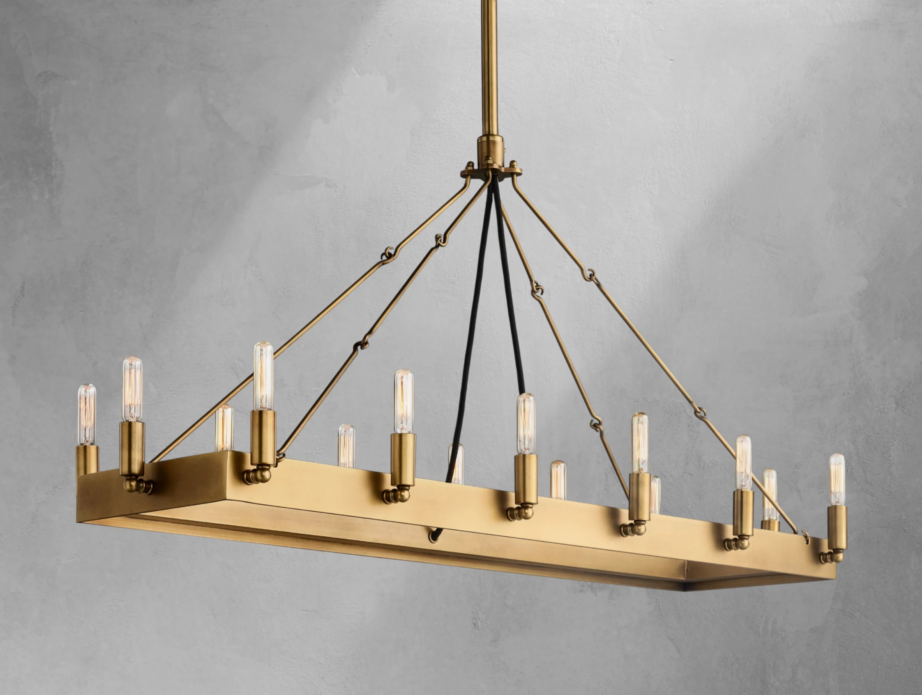 ForgeLine Vintage Filament Rectangular Chandelier