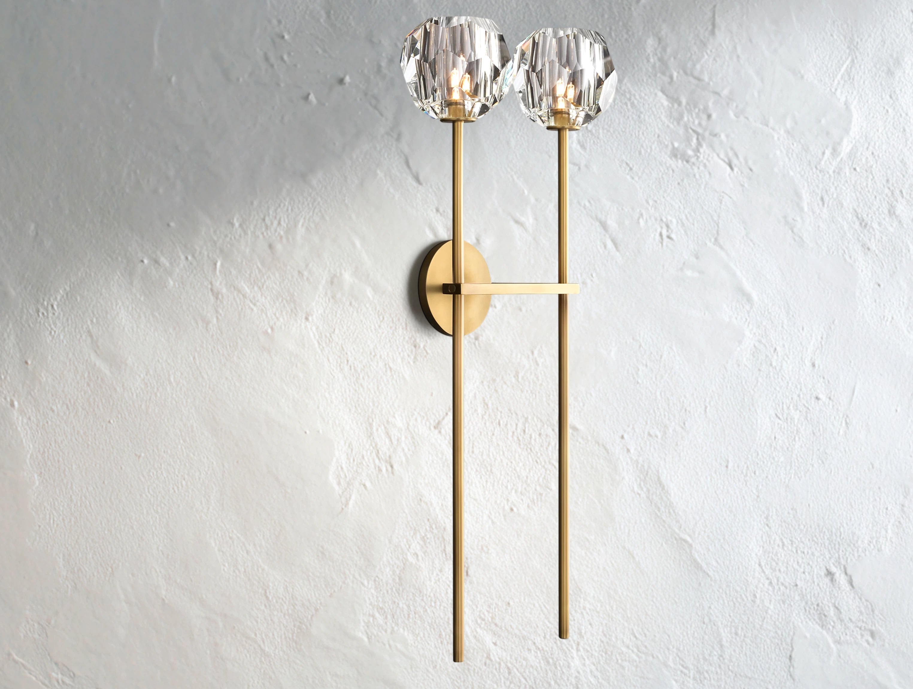 Orbital Cristal Glass Grand Double Sconce