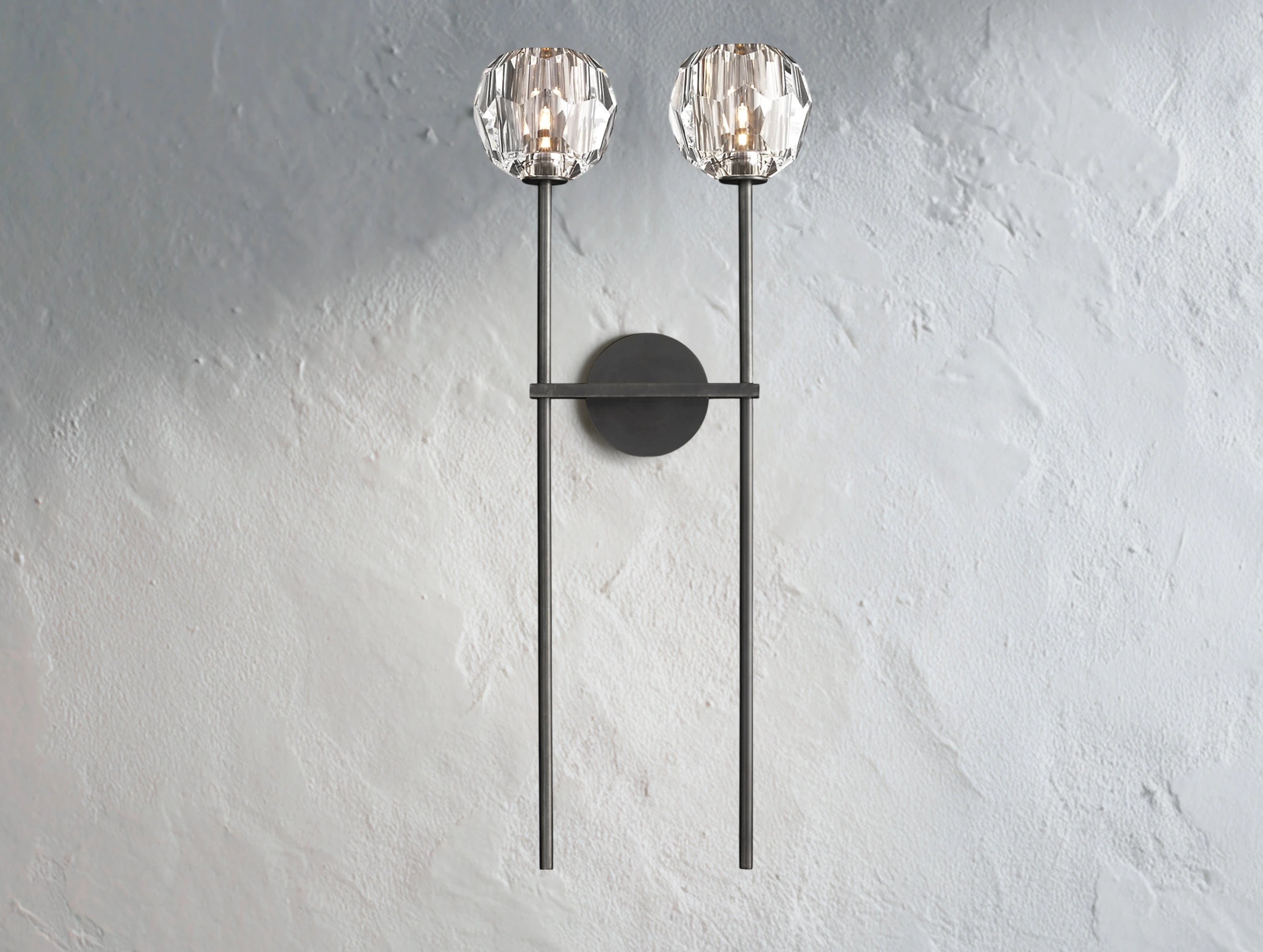 Orbital Cristal Glass Grand Double Sconce