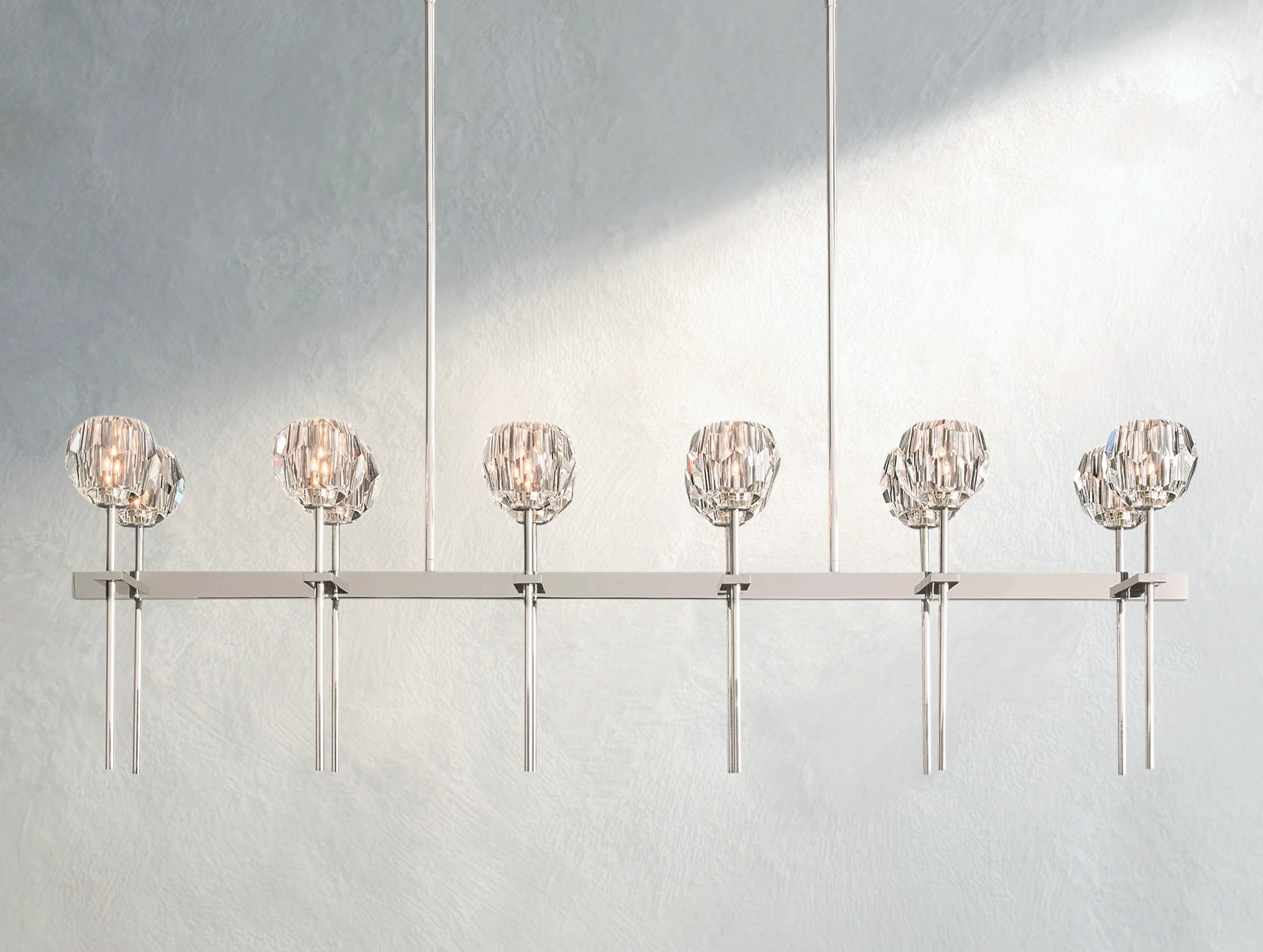 Orbital Cristal Glass Double Linear Chandelier