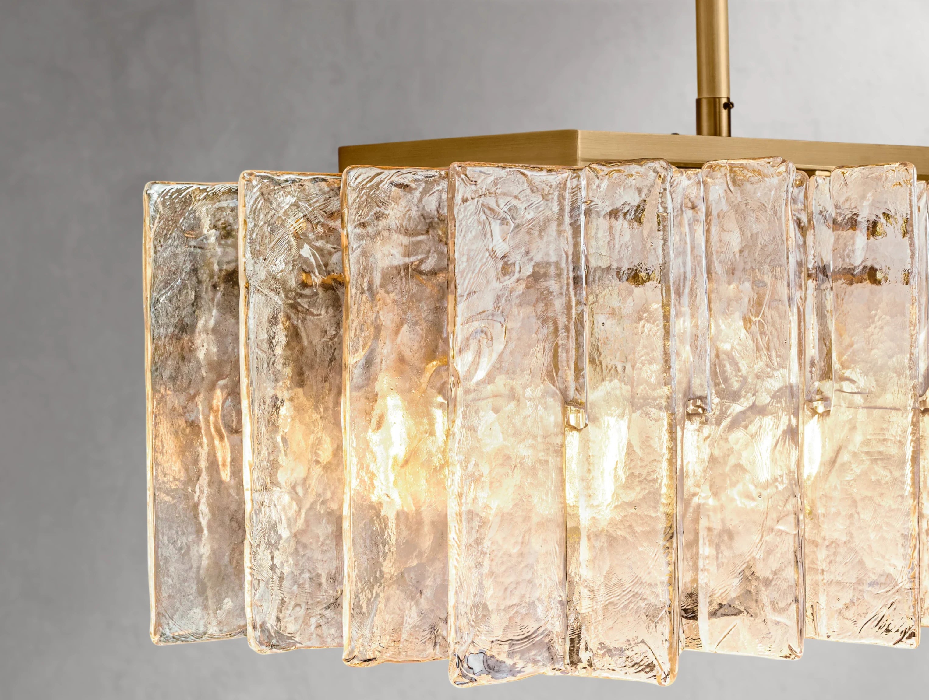 Dryice Glass Rectangular Chandelier