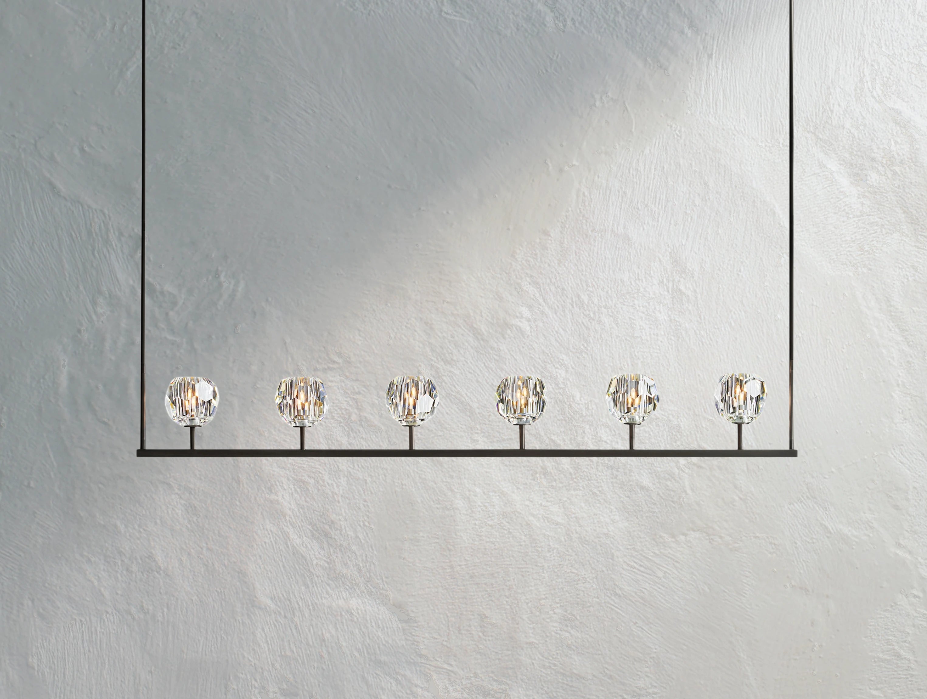 Orbital Cristal Glass Linear Chandelier