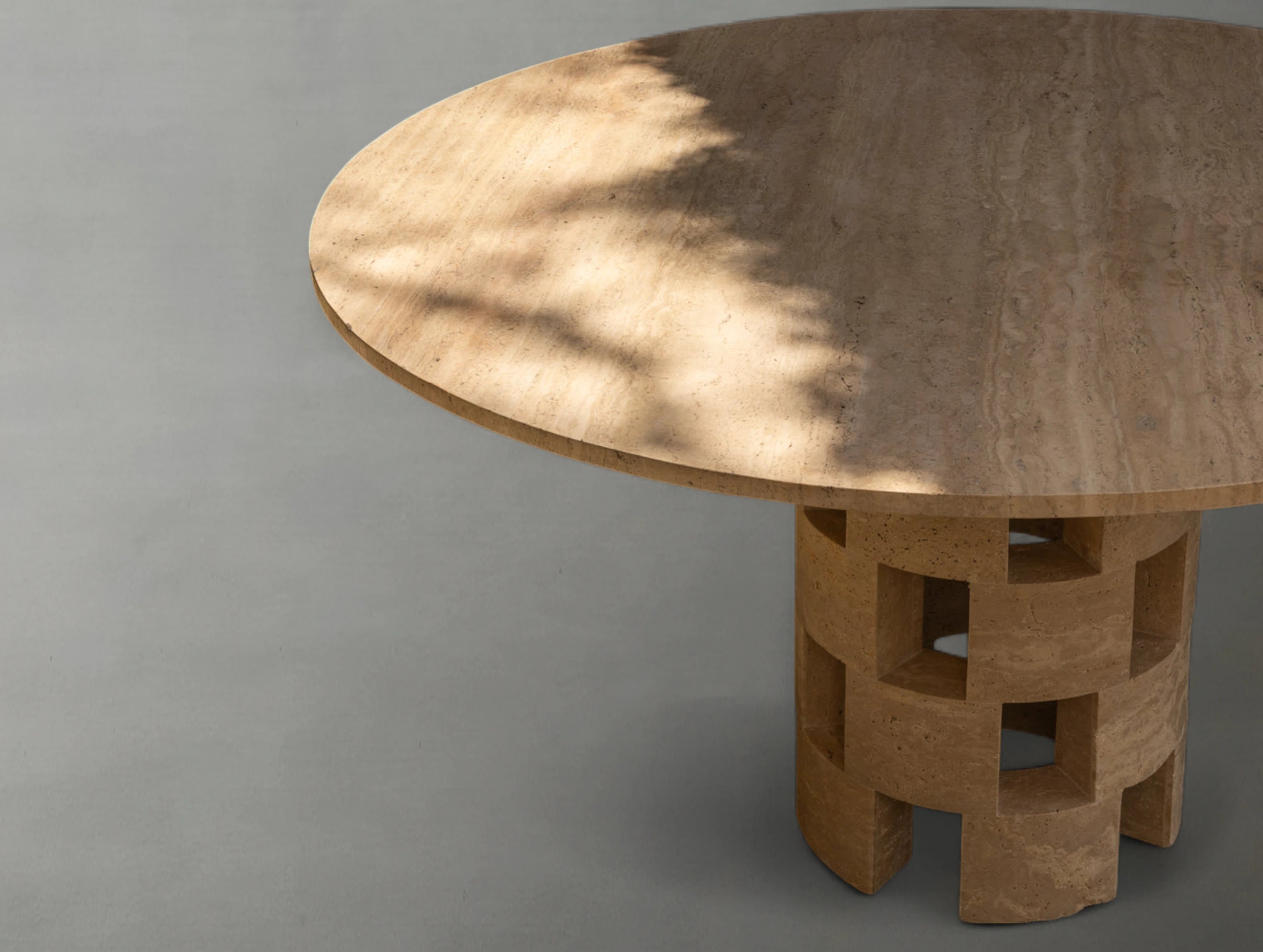 Rockwin Travertine Dining Table