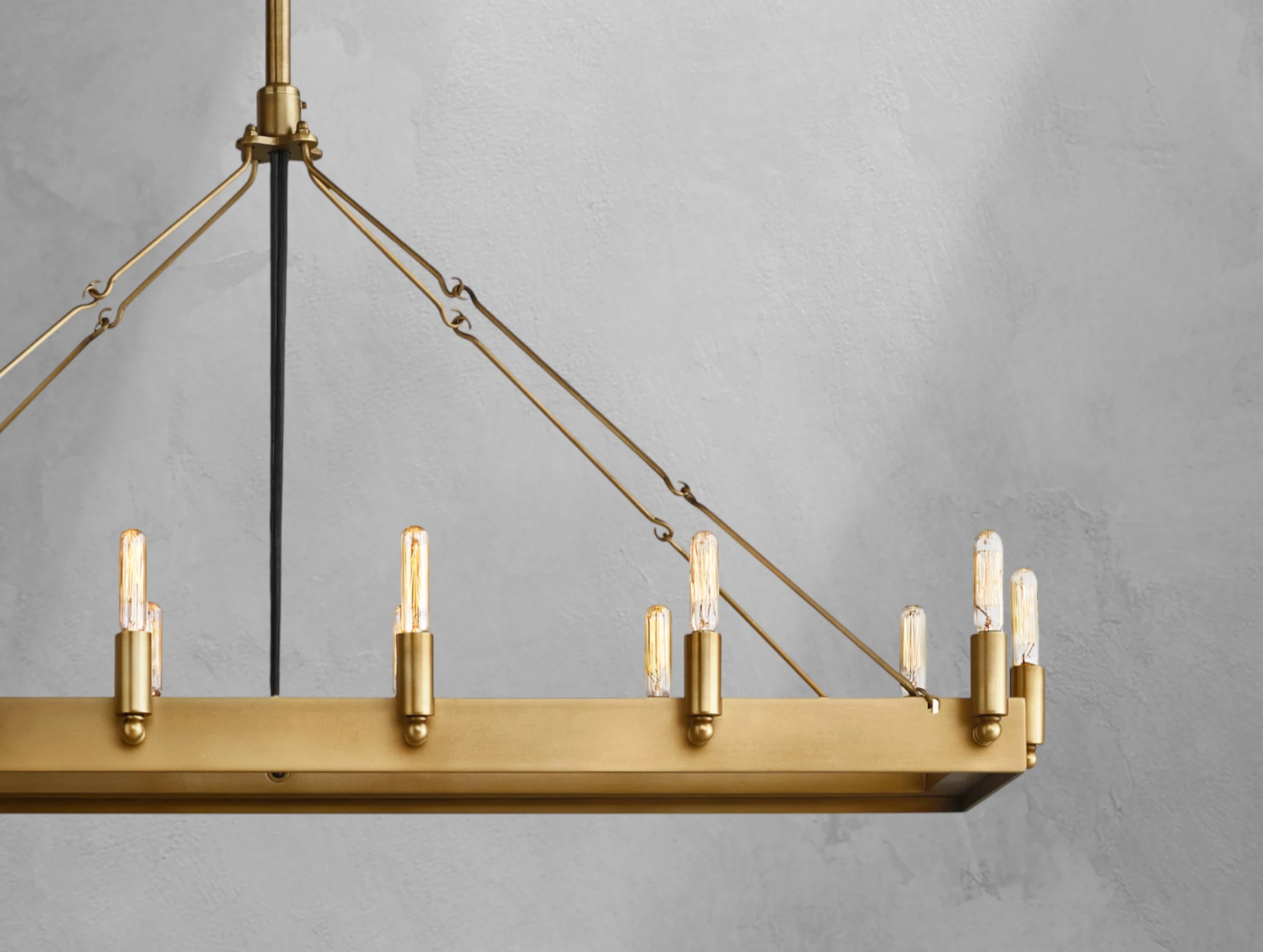 ForgeLine Vintage Filament Rectangular Chandelier