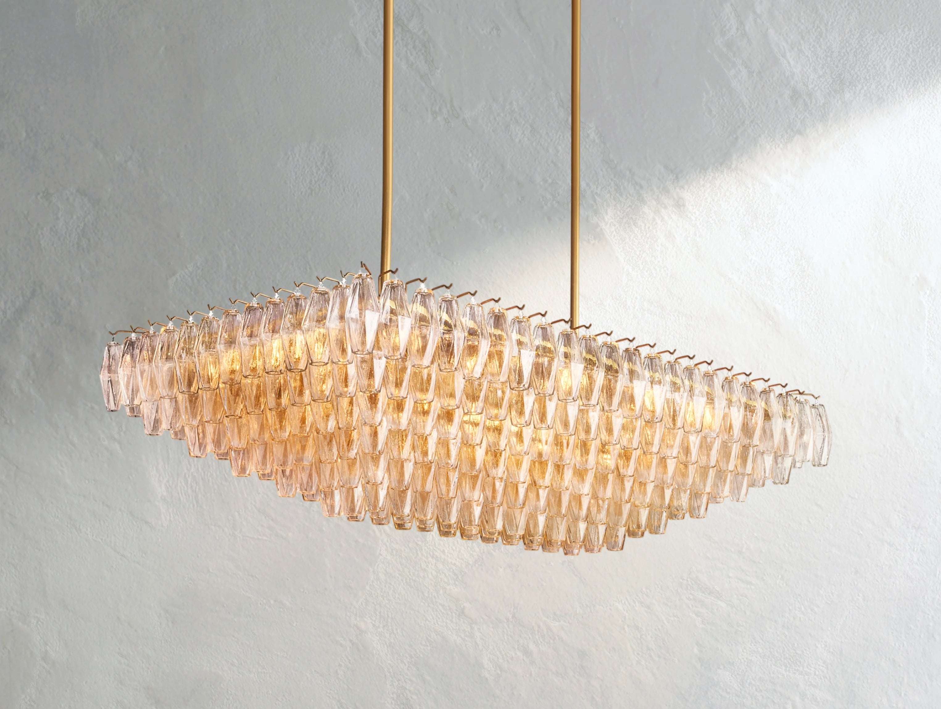 Jayara Glass Tiered Rectangular Chandelier