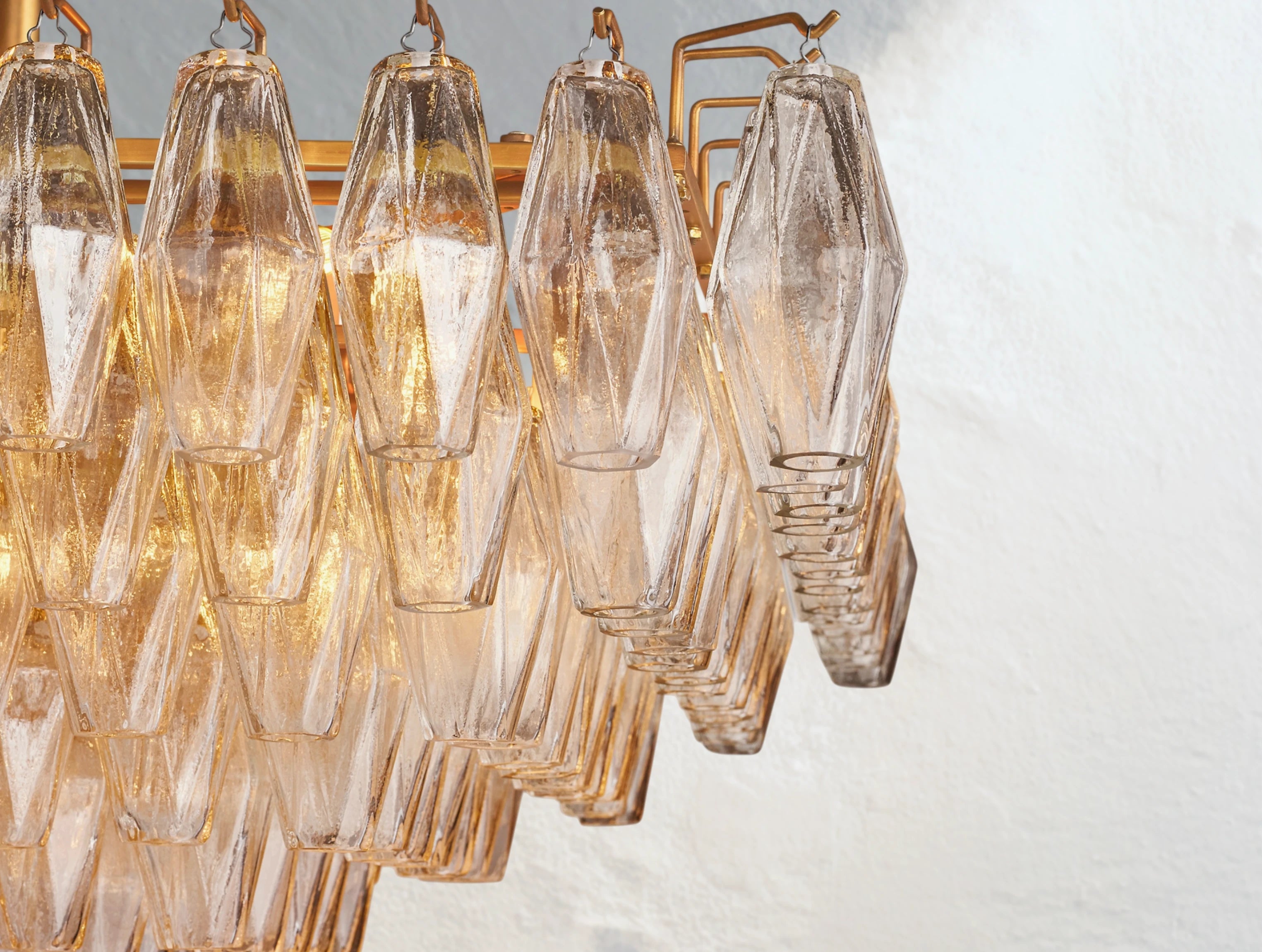 Jayara Glass Tiered Rectangular Chandelier