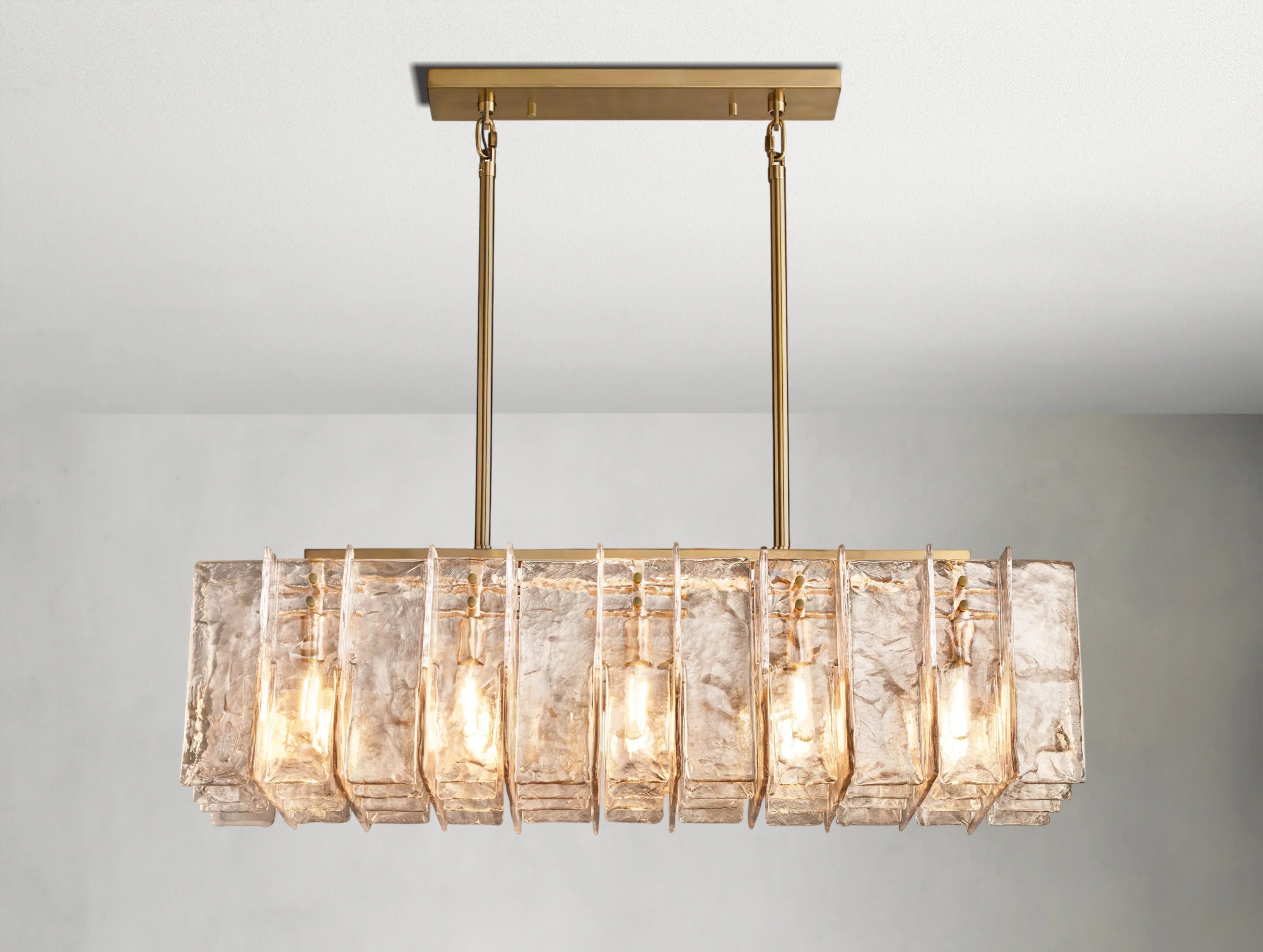 Dryice Glass Rectangular Chandelier