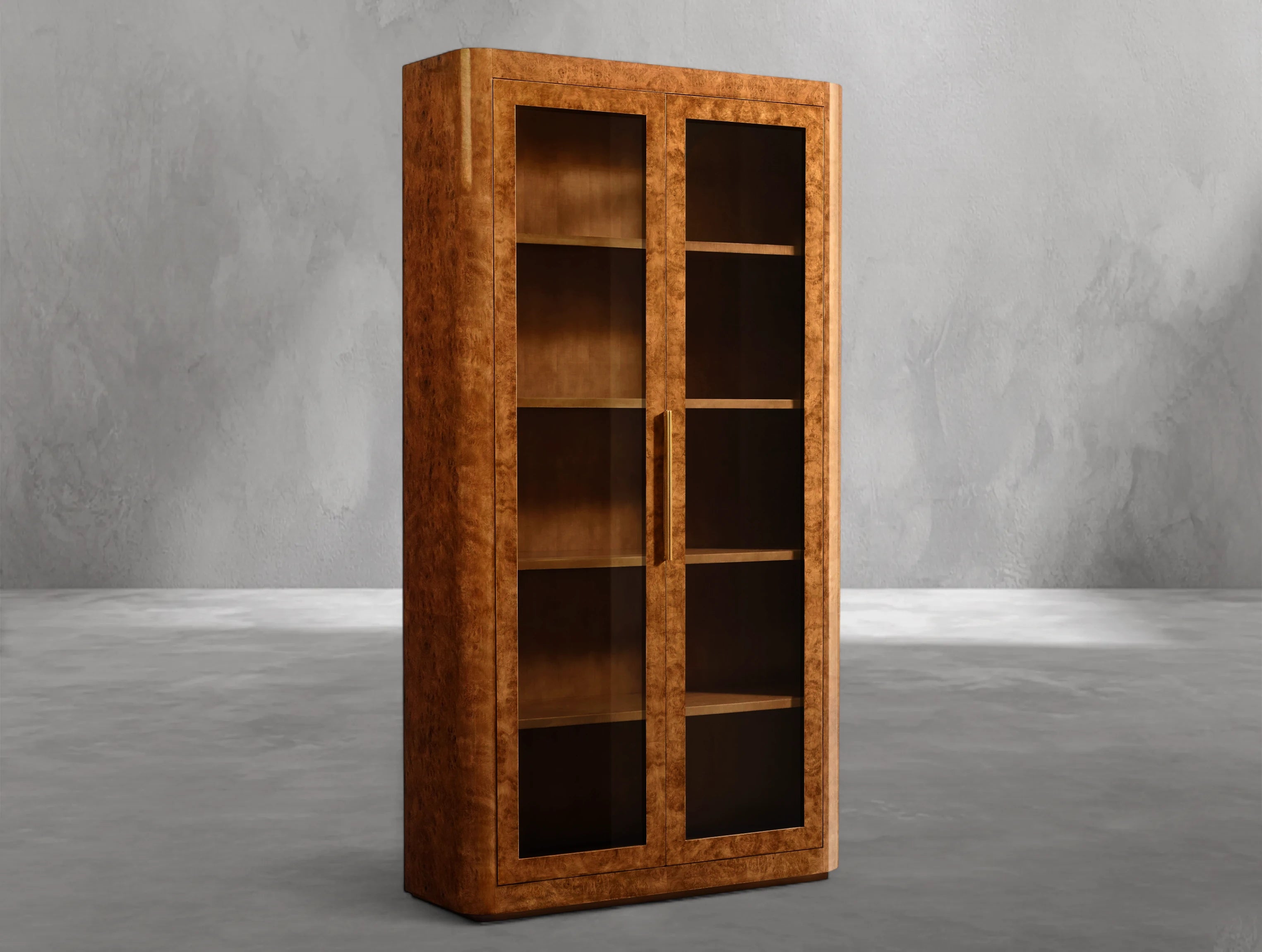 Roryland Burl Glass Cabinet
