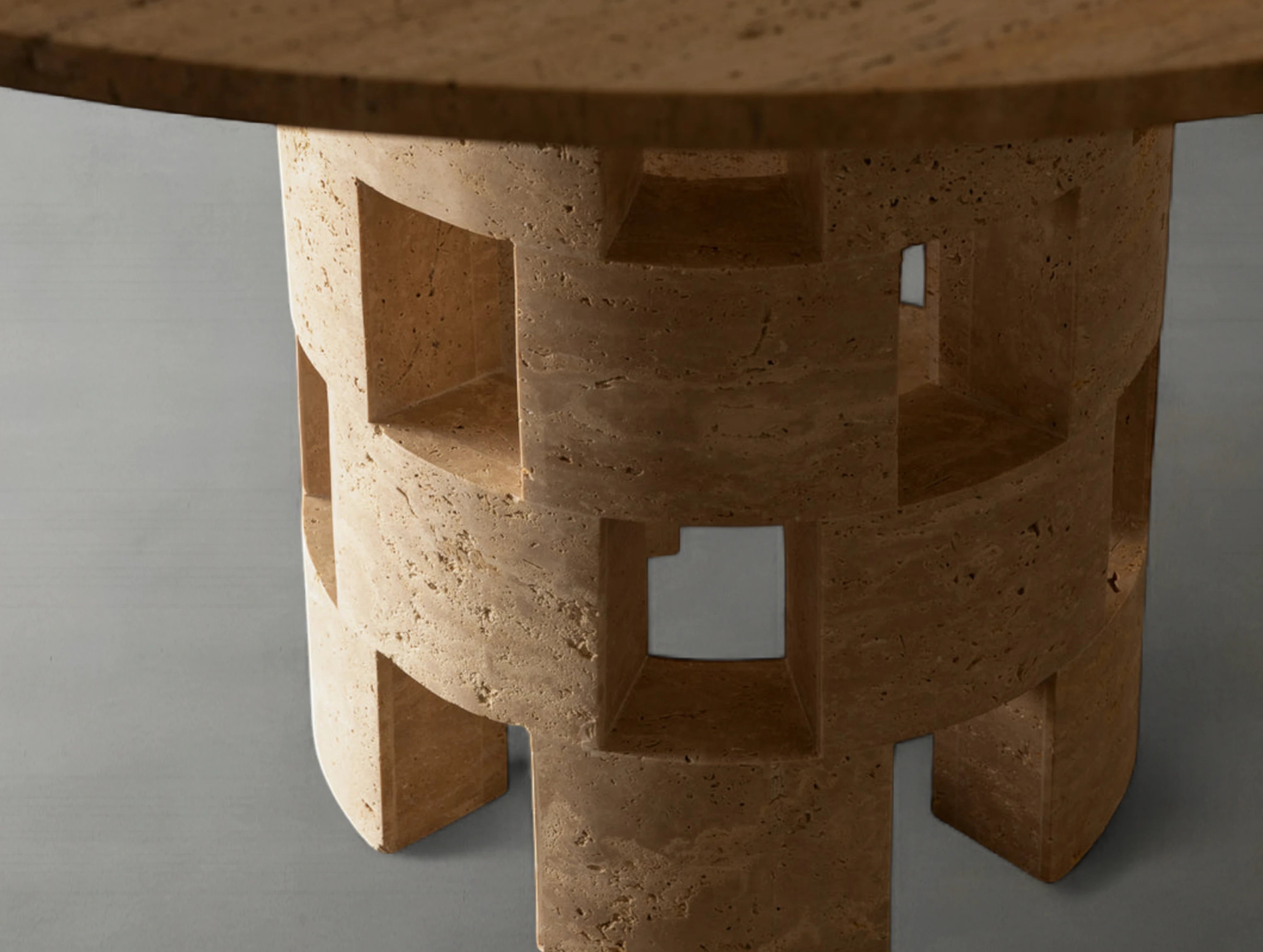 Rockwin Travertine Dining Table