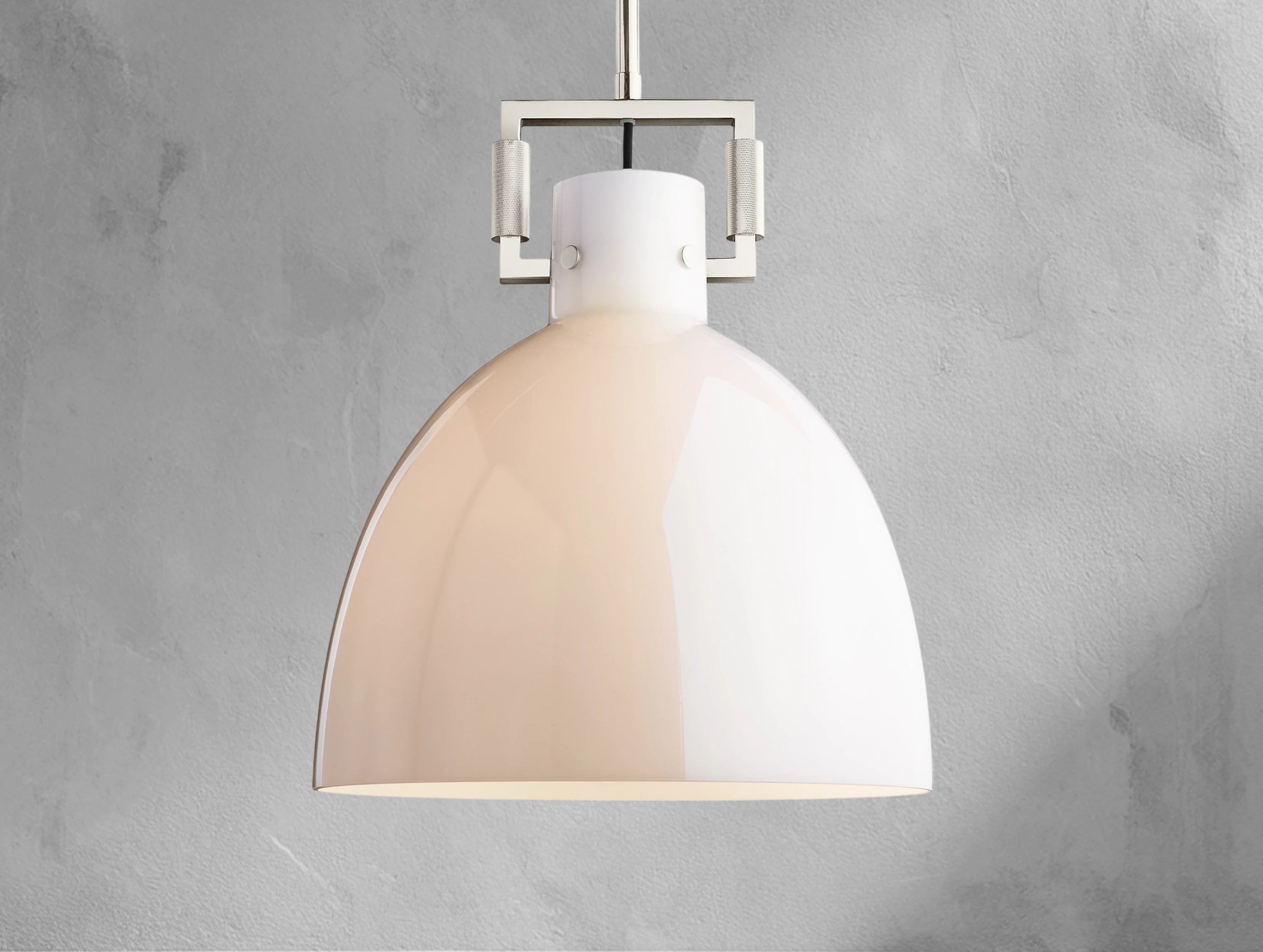 Mechanic Milk Glass Cloche Pendant