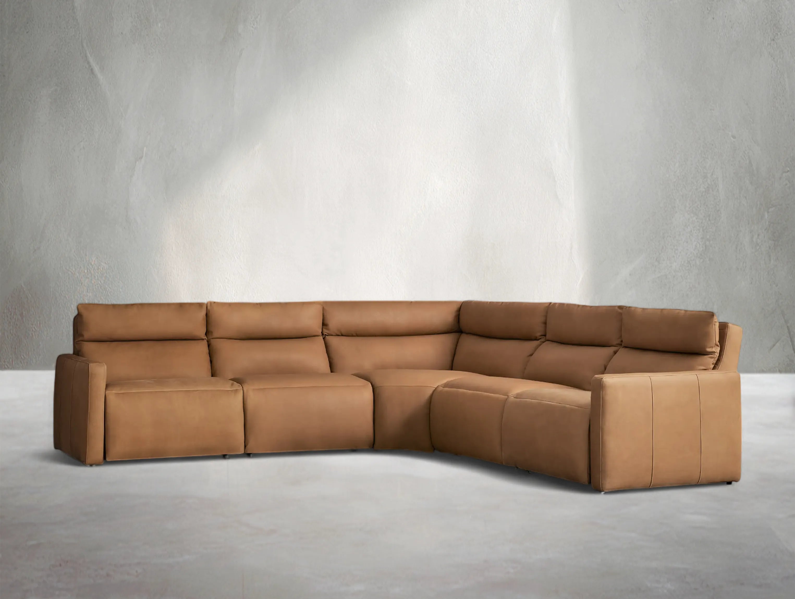 Lannaro Leather Five-Piece Motion Corner Sectional